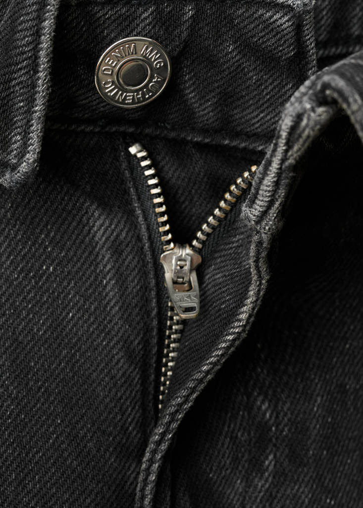 Low-waist jeans with turn-ups — Black denim