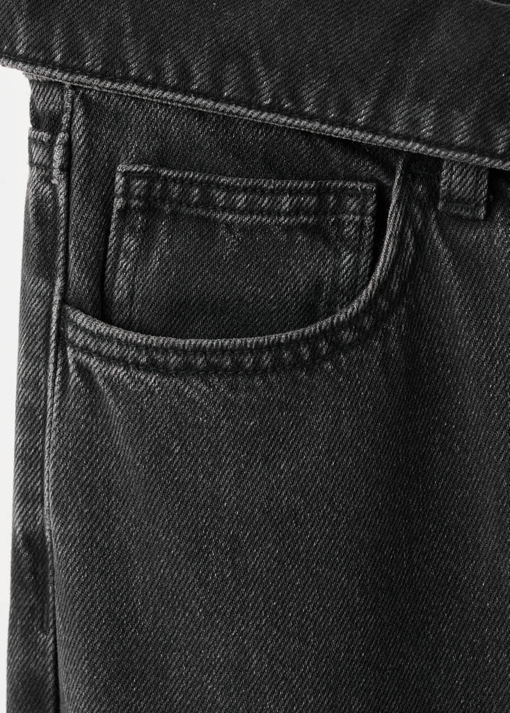 Low-waist jeans with turn-ups — Black denim