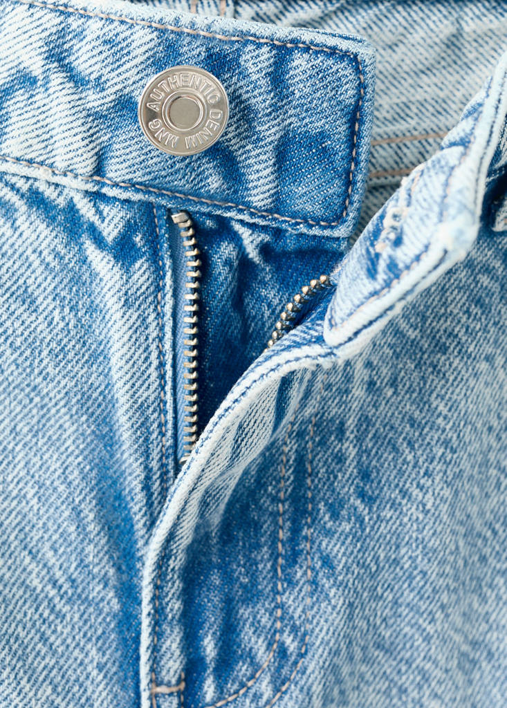Straight-fit jeans with studs — Medium Blue
