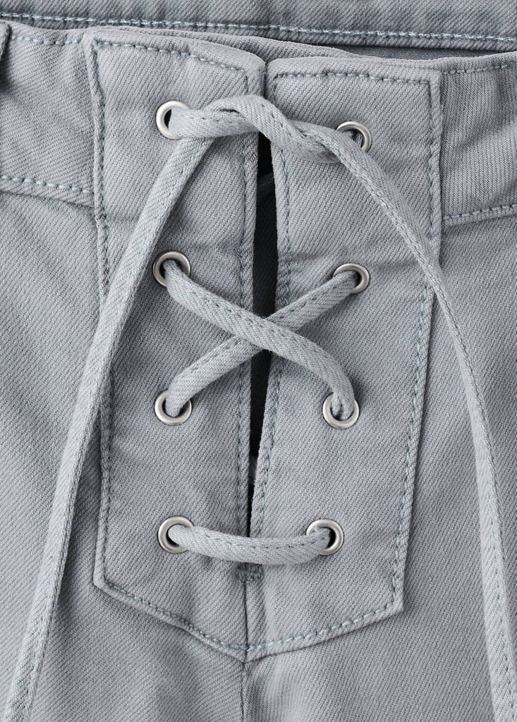 Low-rise jeans with cord drawstring — Blue