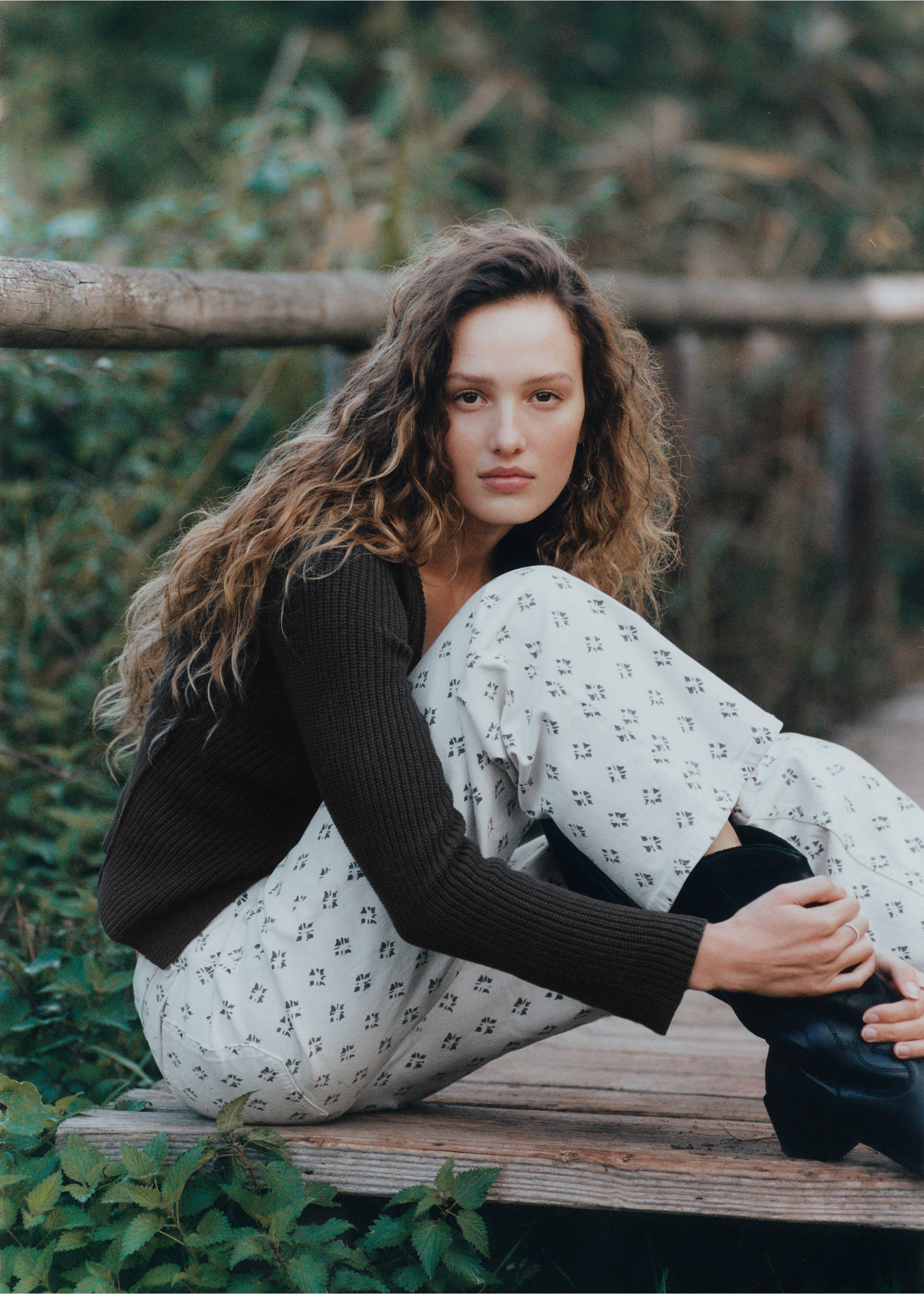 Jeans rectos estampados - Detalle del artículo 5, Blanco roto. Ref: 27011255-00.