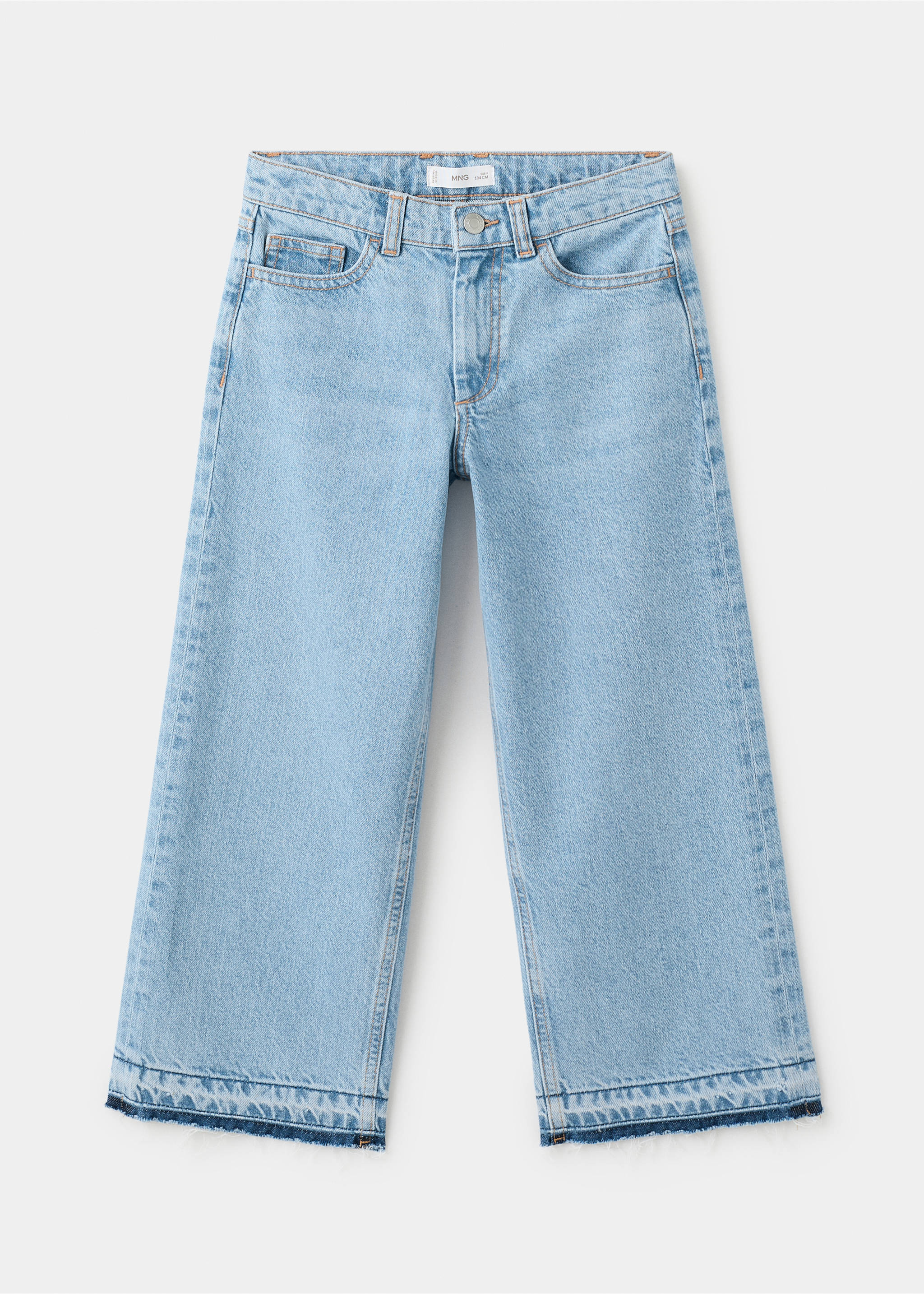 Jeans culotte mid-waist comfort - Article without model, Medium Blue. Ref: 27011260-00.