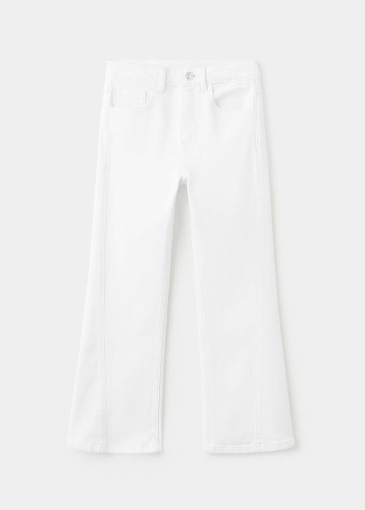 MANGO KIDS - Jean flare à coutures décoratives blanc - 11 - Fille