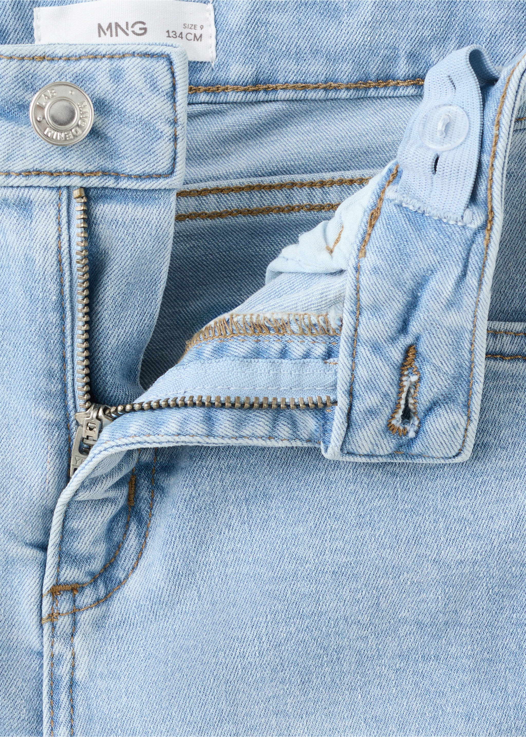 Decorative seam flared jeans - Details of the article 8, Light Blue. Ref: 27011262-00.