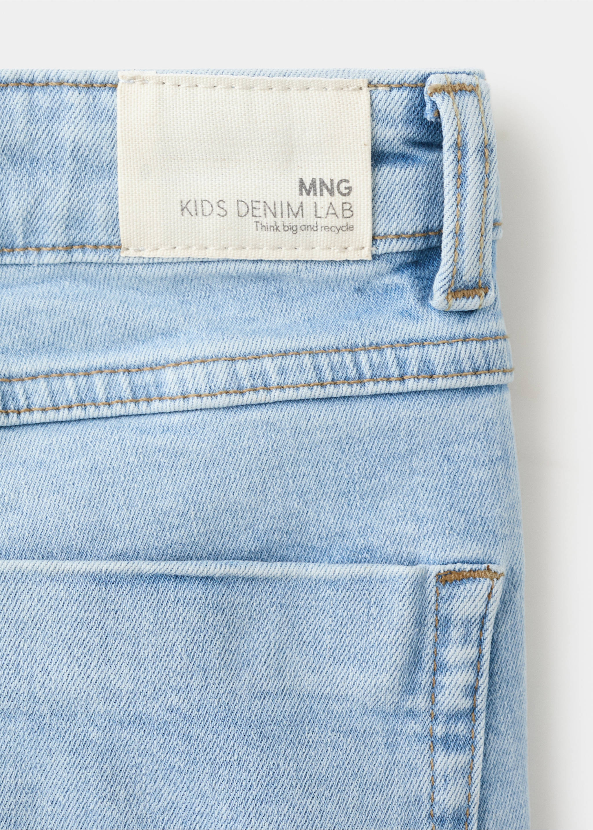 Decorative seam flared jeans - Details of the article 0, Light Blue. Ref: 27011262-00.