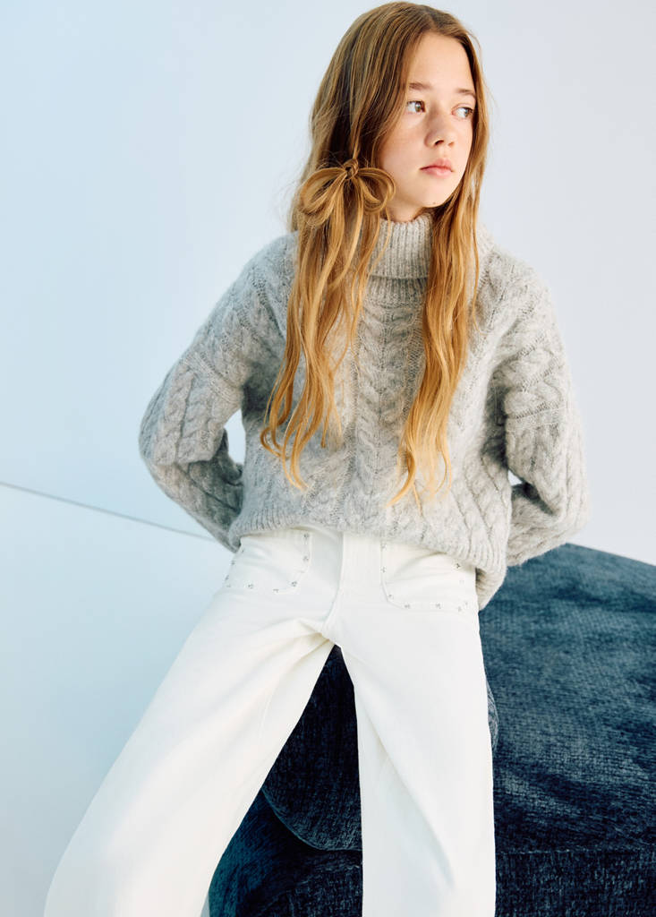 MANGO KIDS - Jean clous étoiles blanc - 13-14 ans - Fille