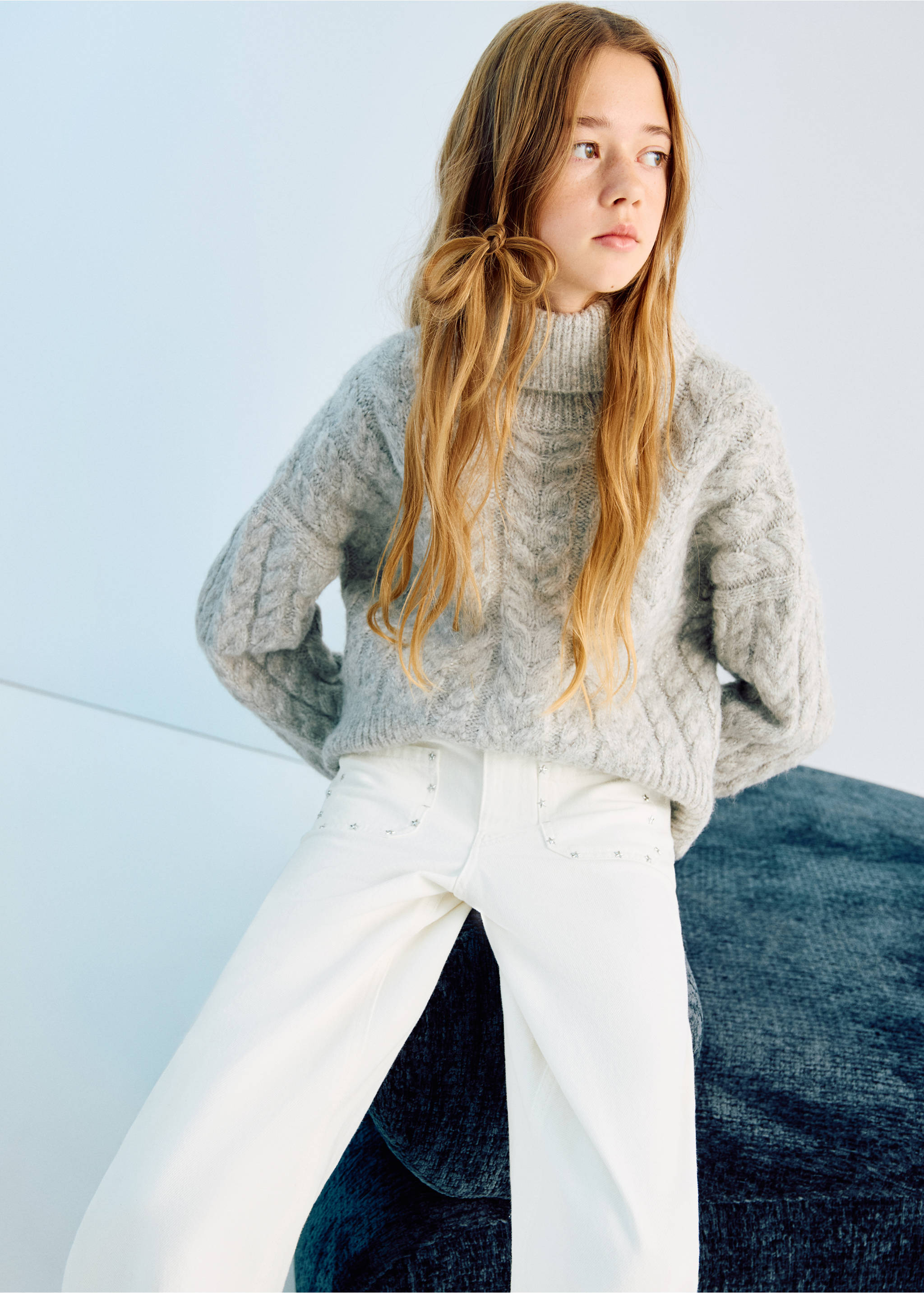 Jean clous étoiles - Plan général, Blanc. Ref: 27011263-00.