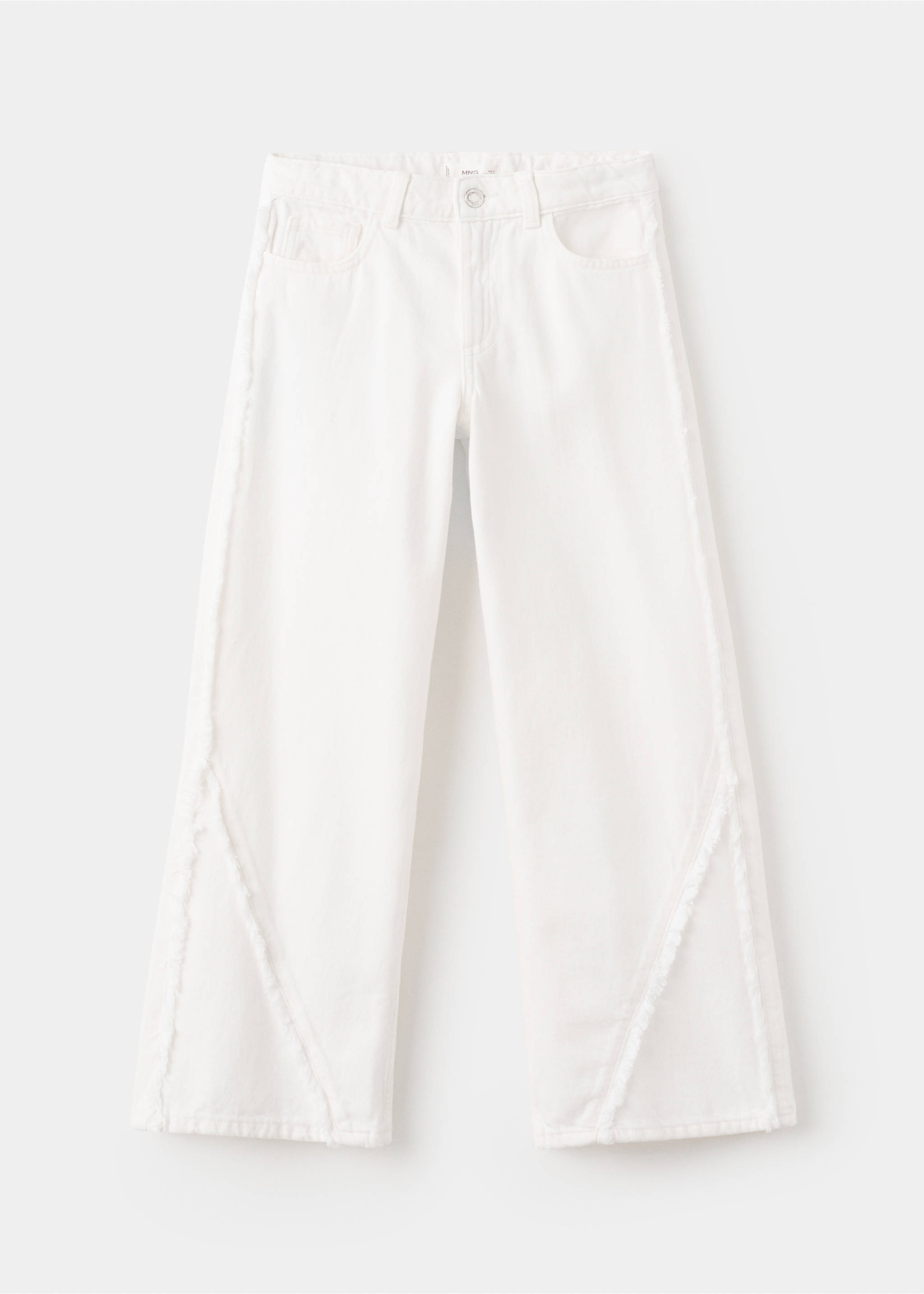 Wide-leg jeans with decorative stitching - Article without model, White. Ref: 27011268-00.