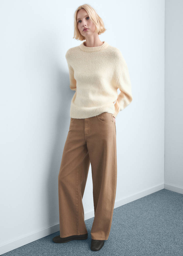 Low-rise balloon jeans — Sand
