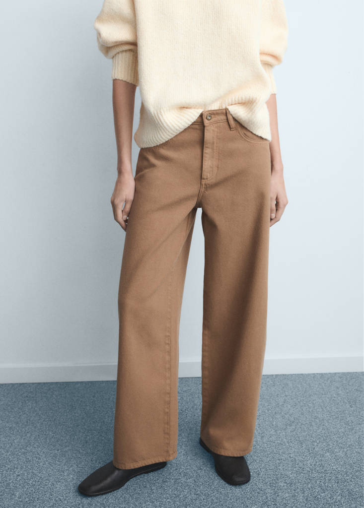 Low-rise balloon jeans — Sand
