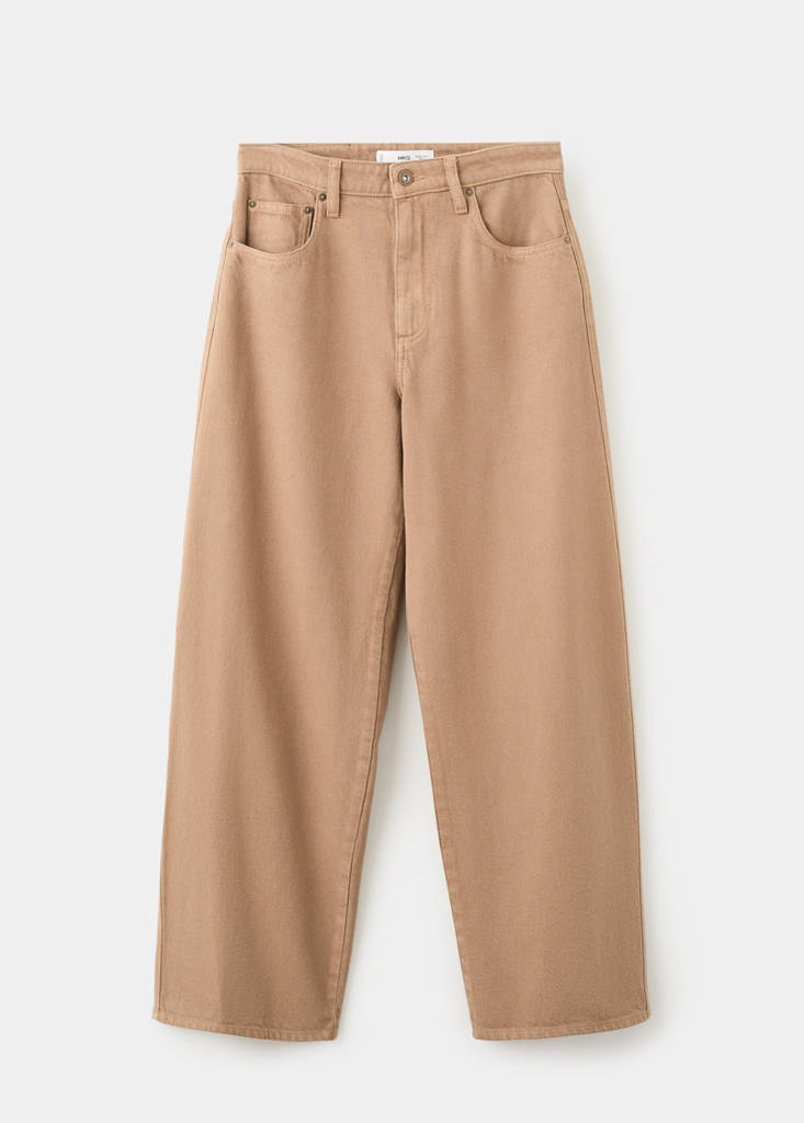 Low-rise balloon jeans — Sand