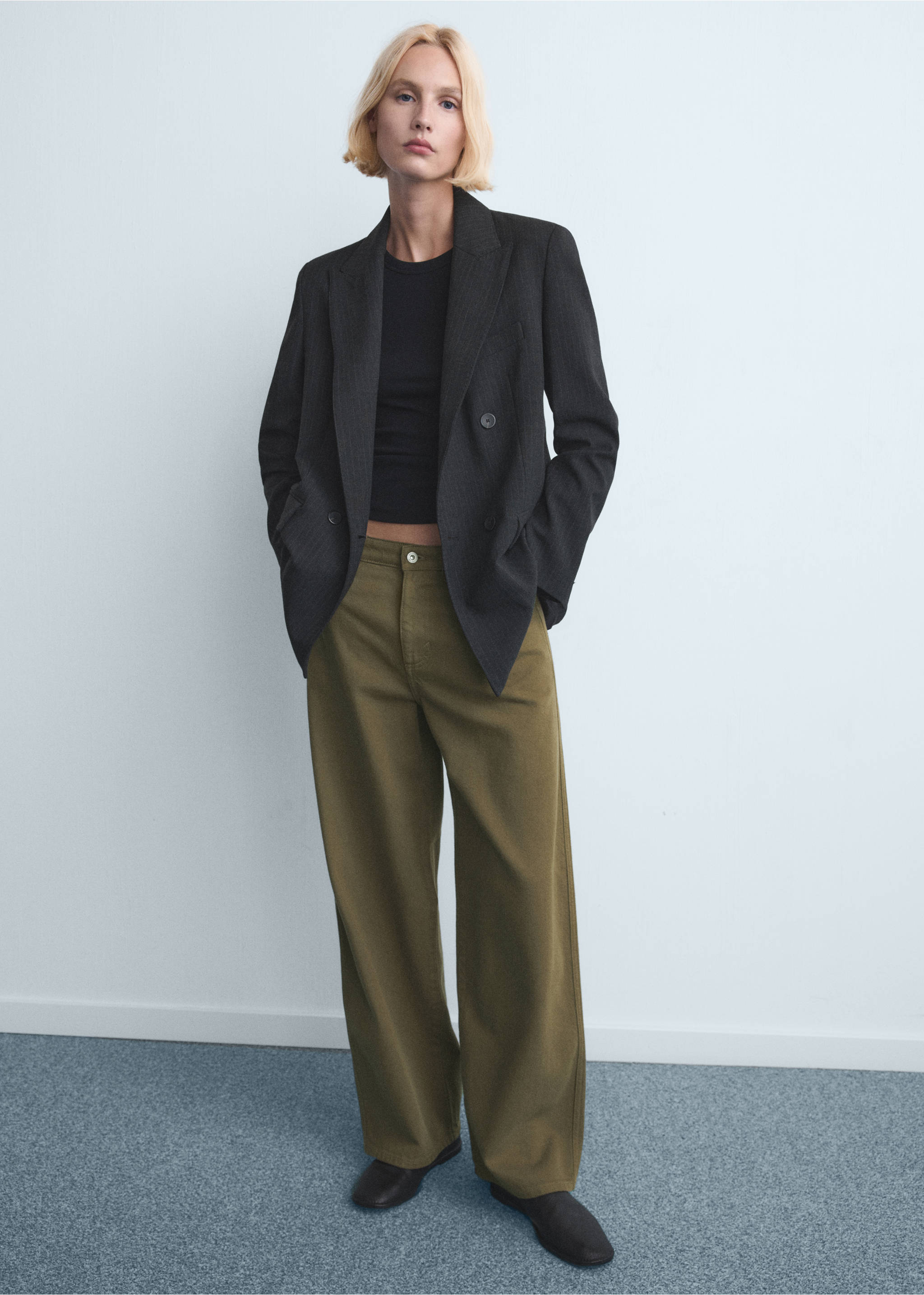 Low-rise balloon jeans - General plane, Khaki. Ref: 27011271-00.