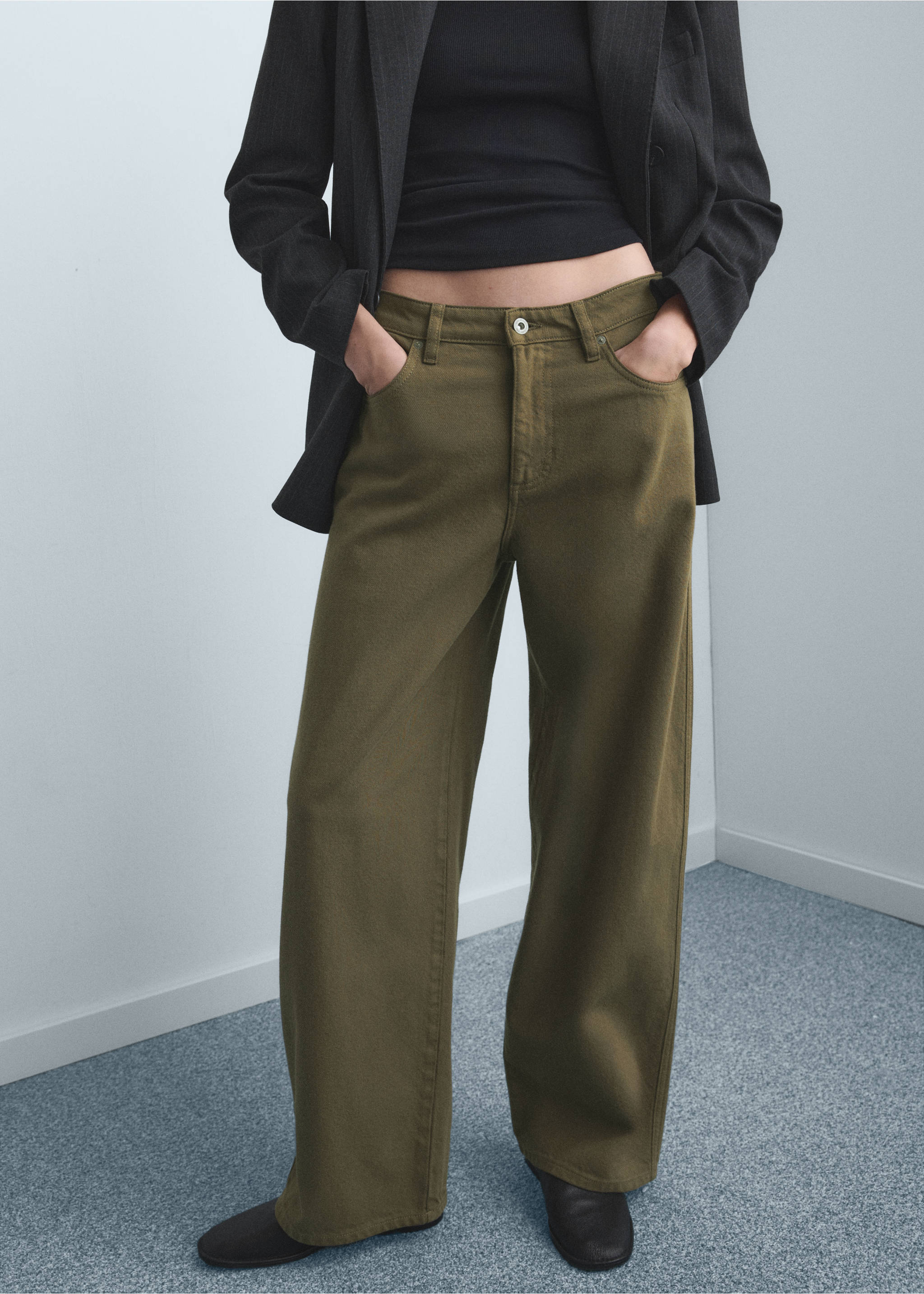 Low-rise balloon jeans - Medium plane, Khaki. Ref: 27011271-00.