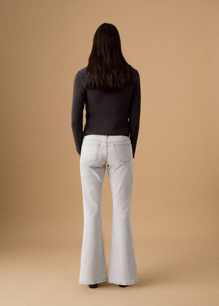 Low-waist flared jeans — Light Grey Denim