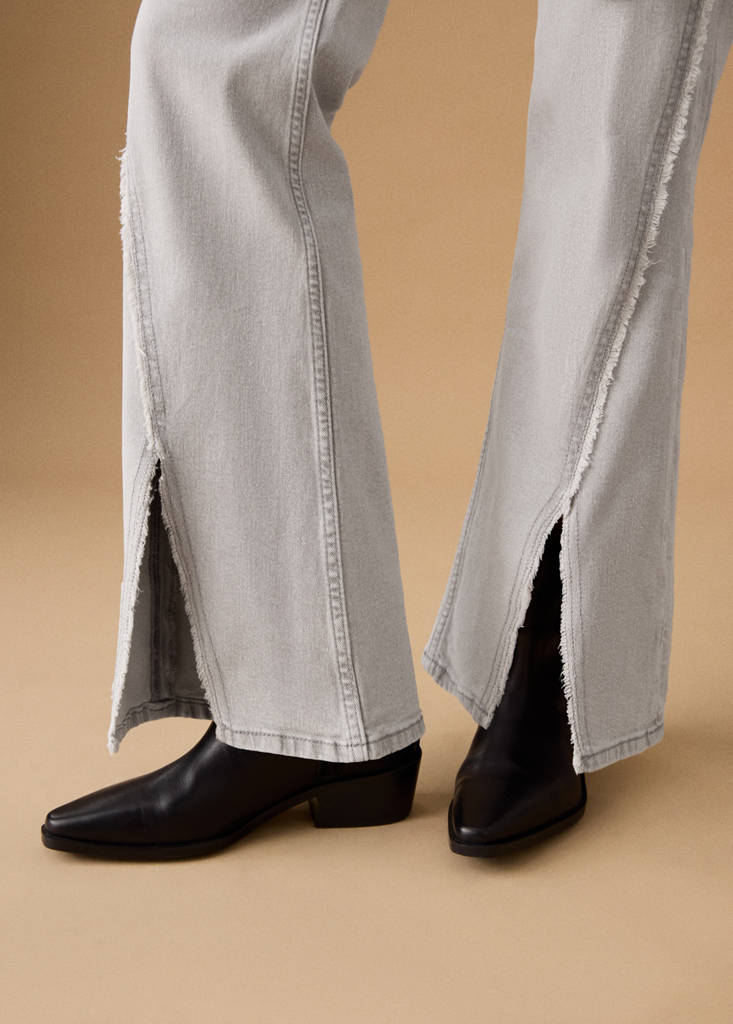 Low-waist flared jeans — Light Grey Denim
