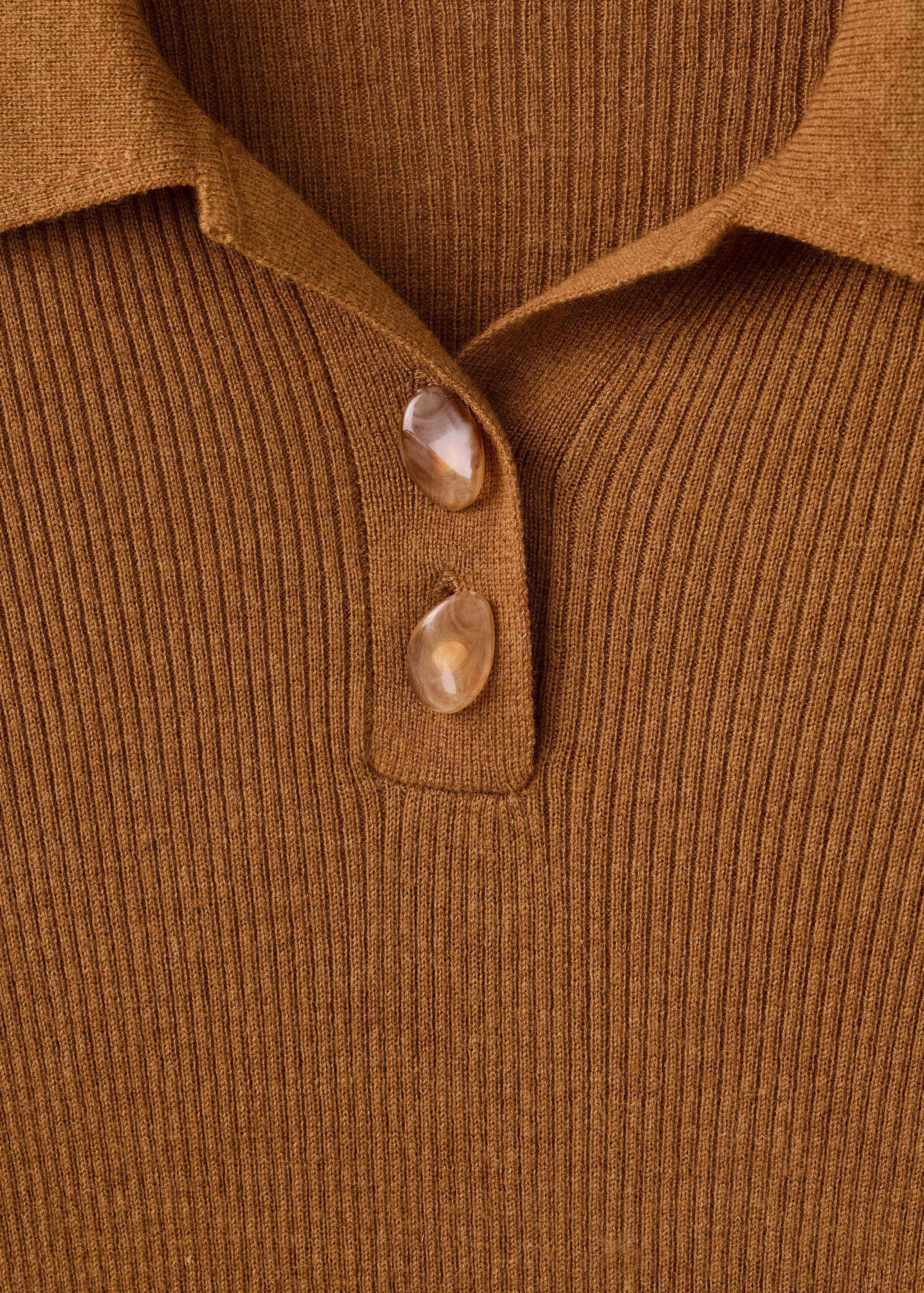 Polo-neck ribbed sweater - Details of the article 8