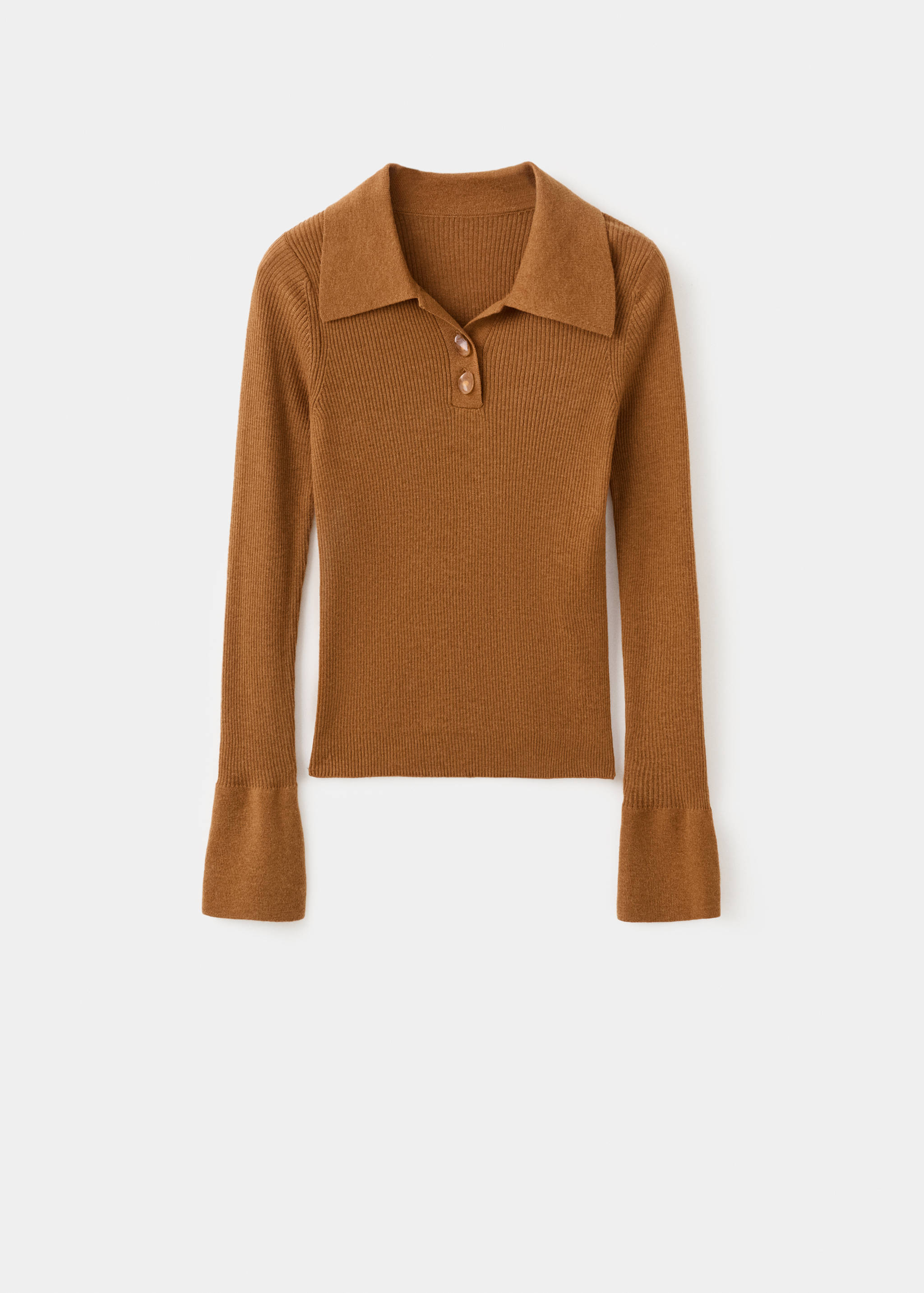 Polo-neck ribbed sweater - Article without model