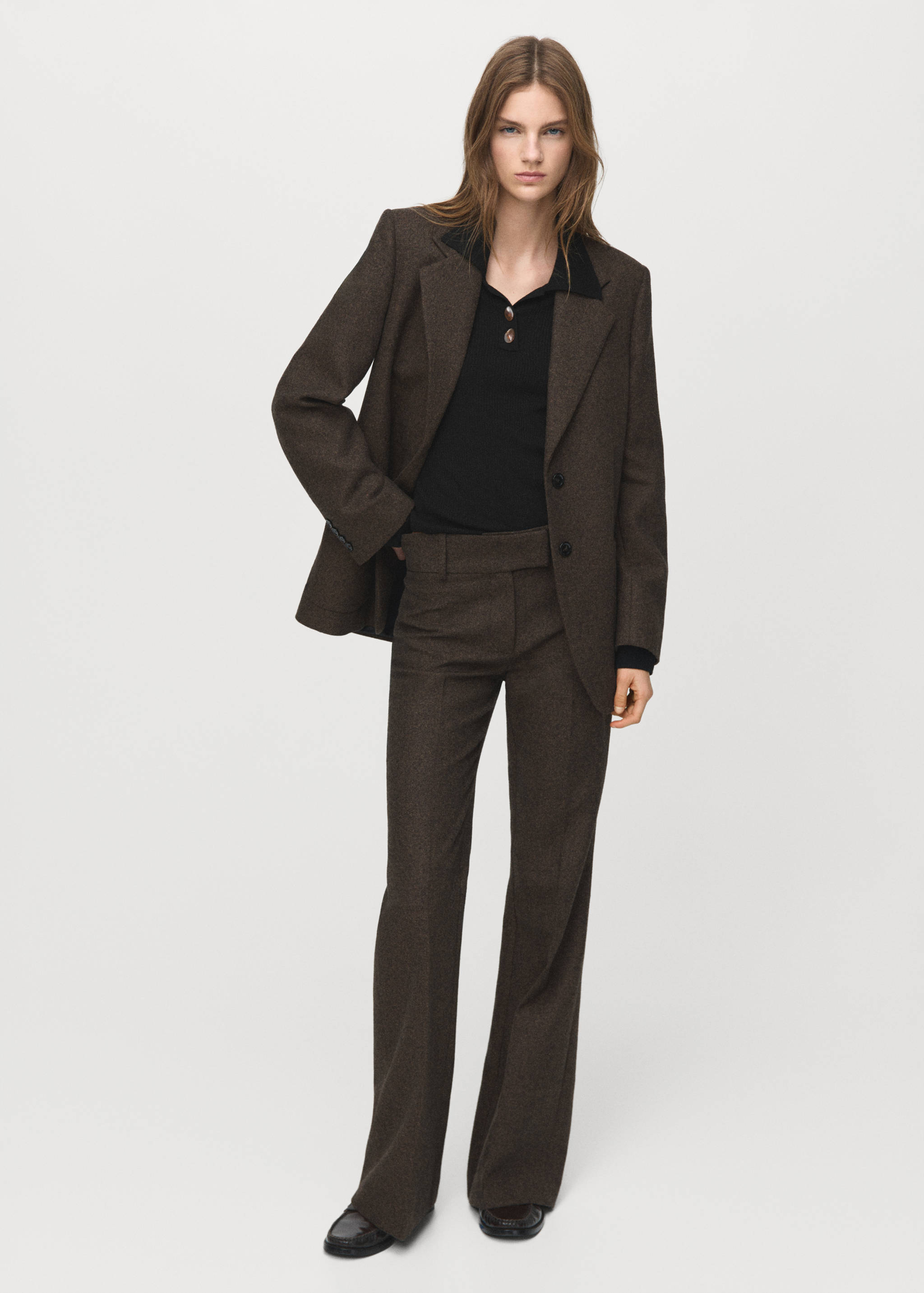 Polo-neck ribbed sweater - General plane