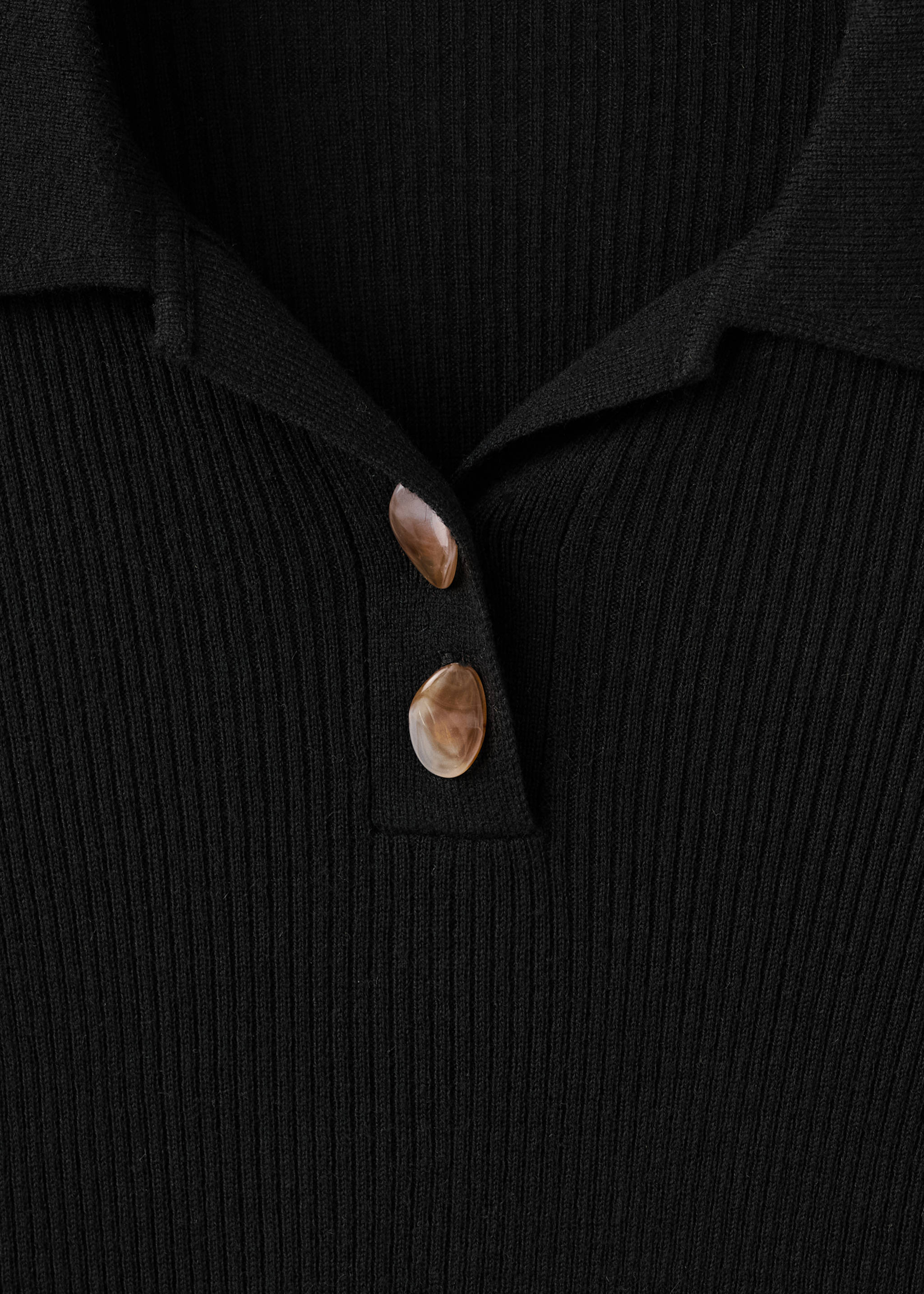 Polo-neck ribbed sweater - Details of the article 8