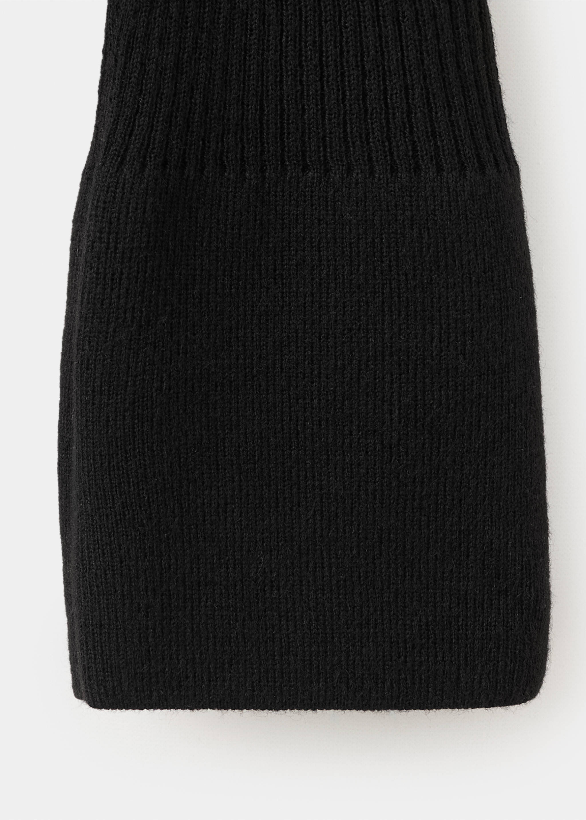 Polo-neck ribbed sweater - Details of the article 0, Black. Ref: 27011277-00.