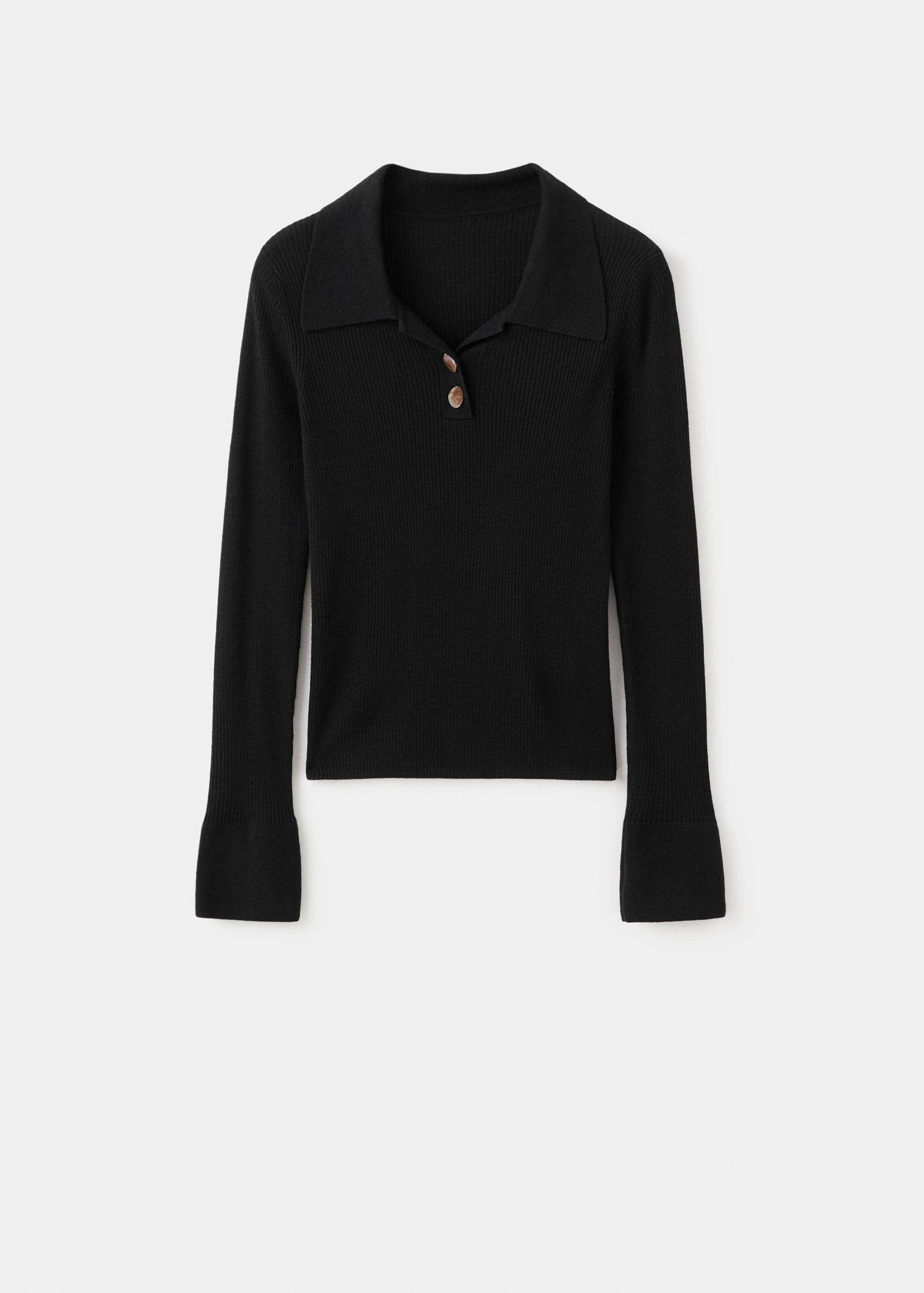 Polo-neck ribbed sweater - Article without model
