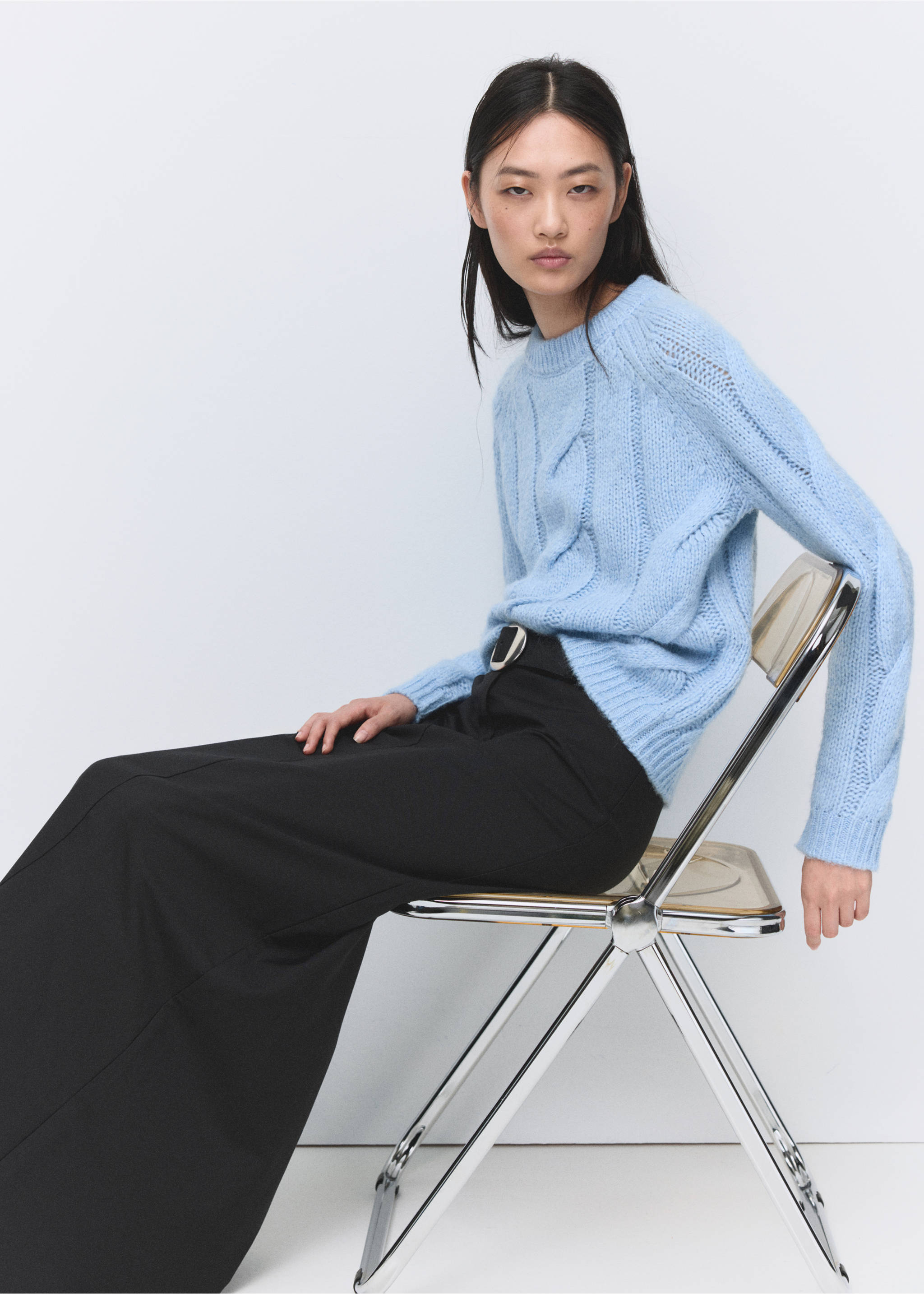 针织编织毛衣 - null, 天蓝. Ref: 27011278-00.