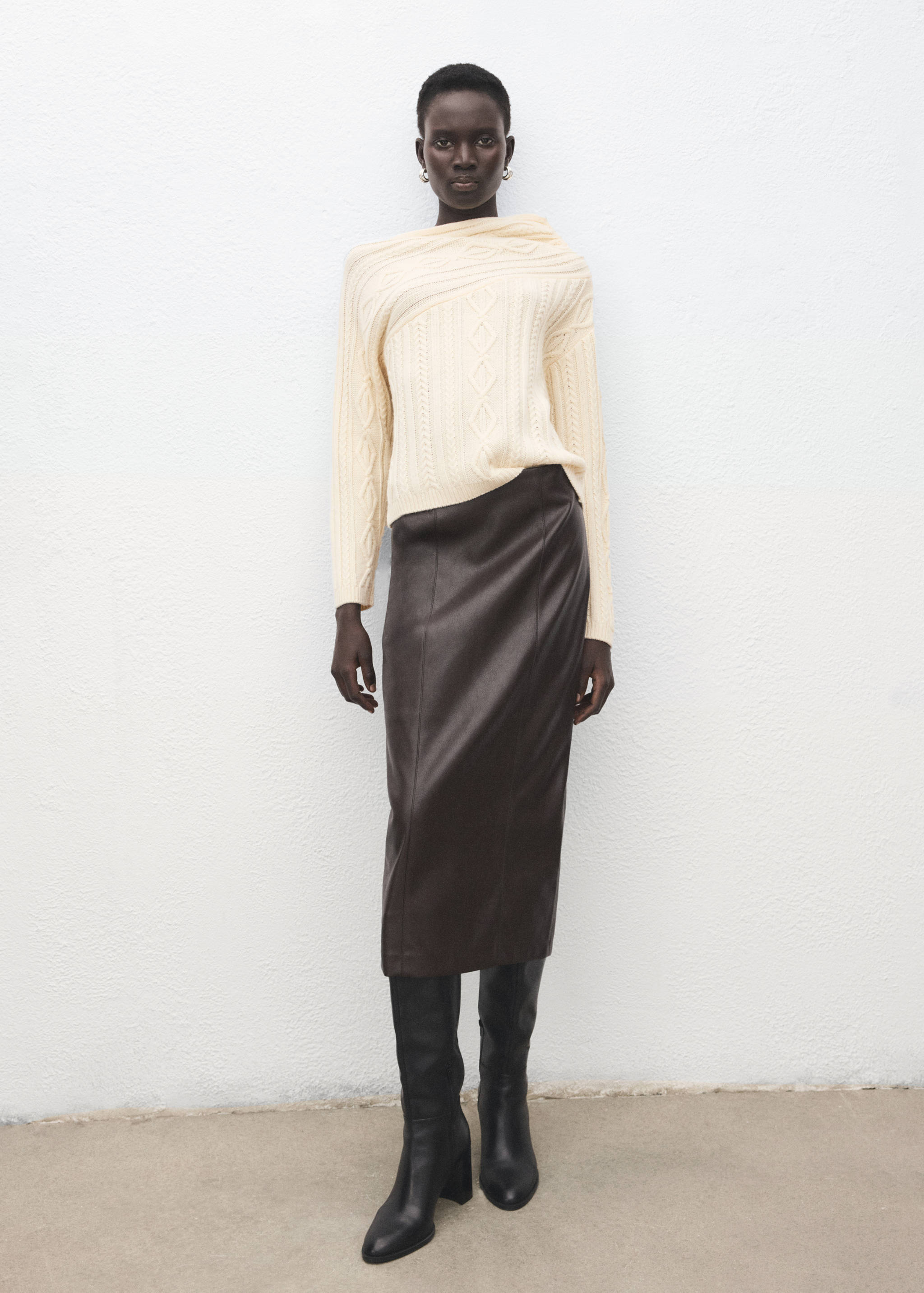 Braided wool-blend sweater - General plane