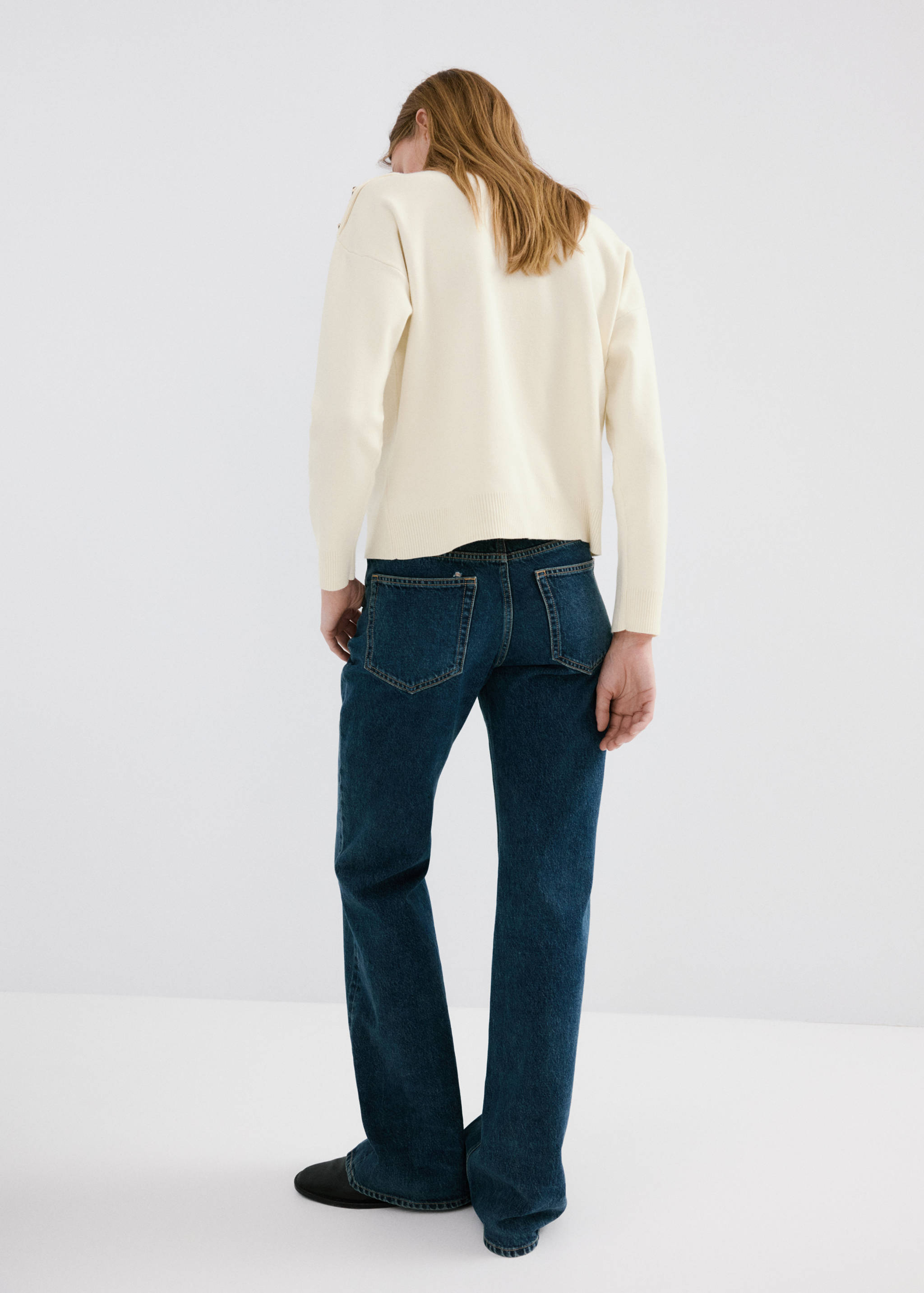 Knitted sweater with jewel buttons - Reverse of the article