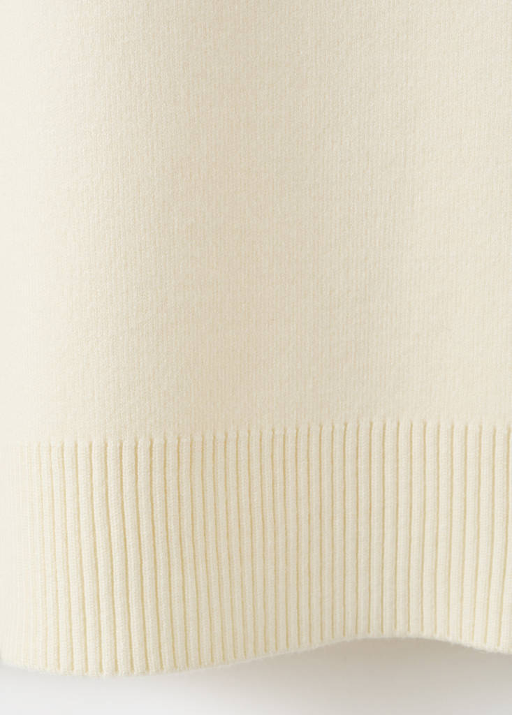 Knitted sweater with jewel buttons — Ecru