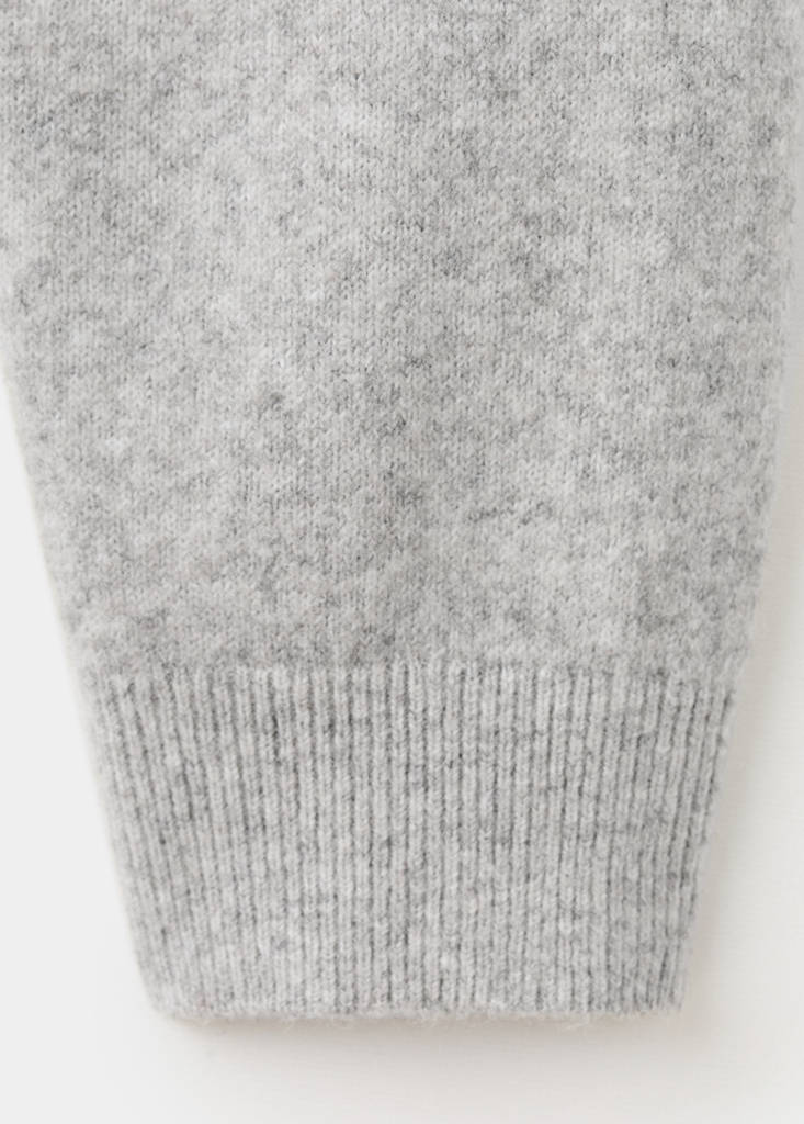 Long-sleeved polo-neck sweater — Light Heather Grey