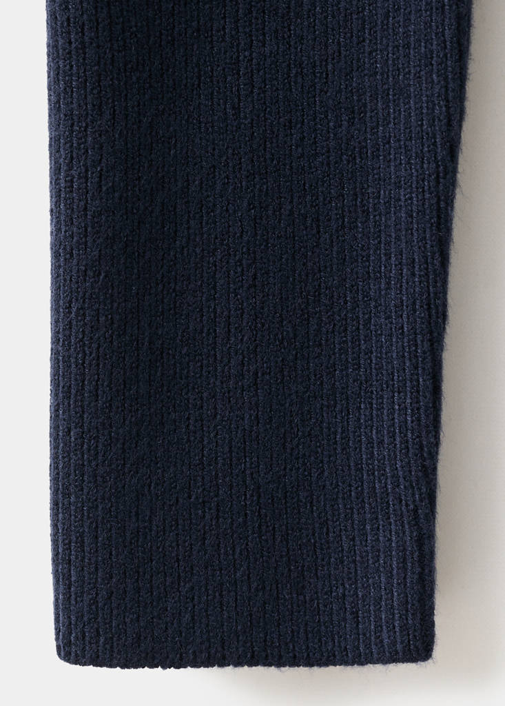 Sweater with asymmetrical roll neck — Navy