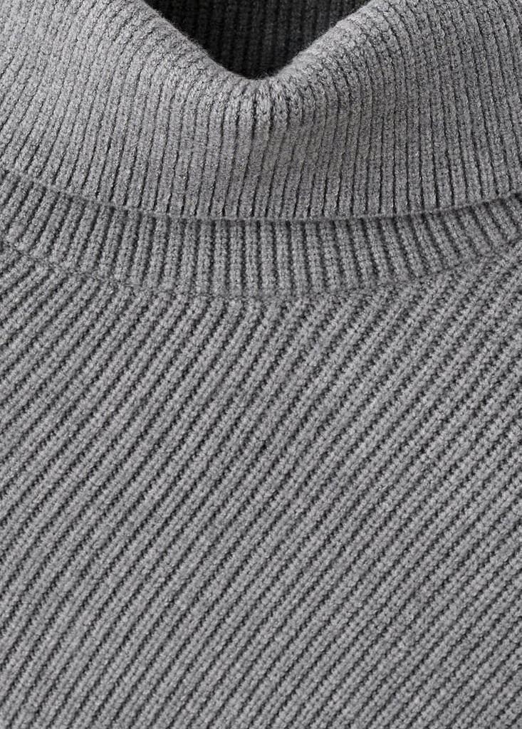 Sweater with asymmetrical roll neck — Medium Heather Grey