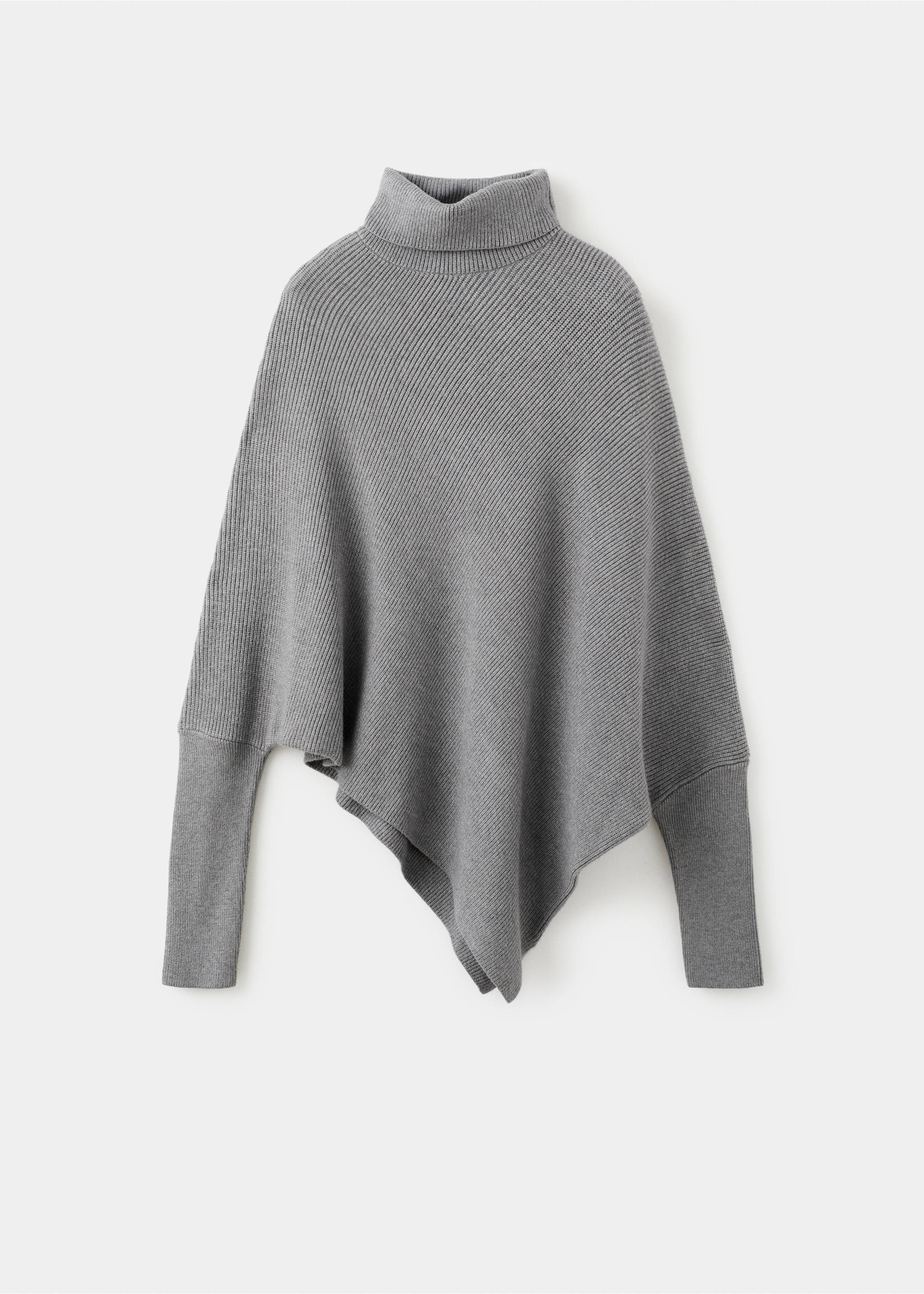 Sweater with asymmetrical roll neck - Article without model, Medium Heather Grey. Ref: 27011283-00.