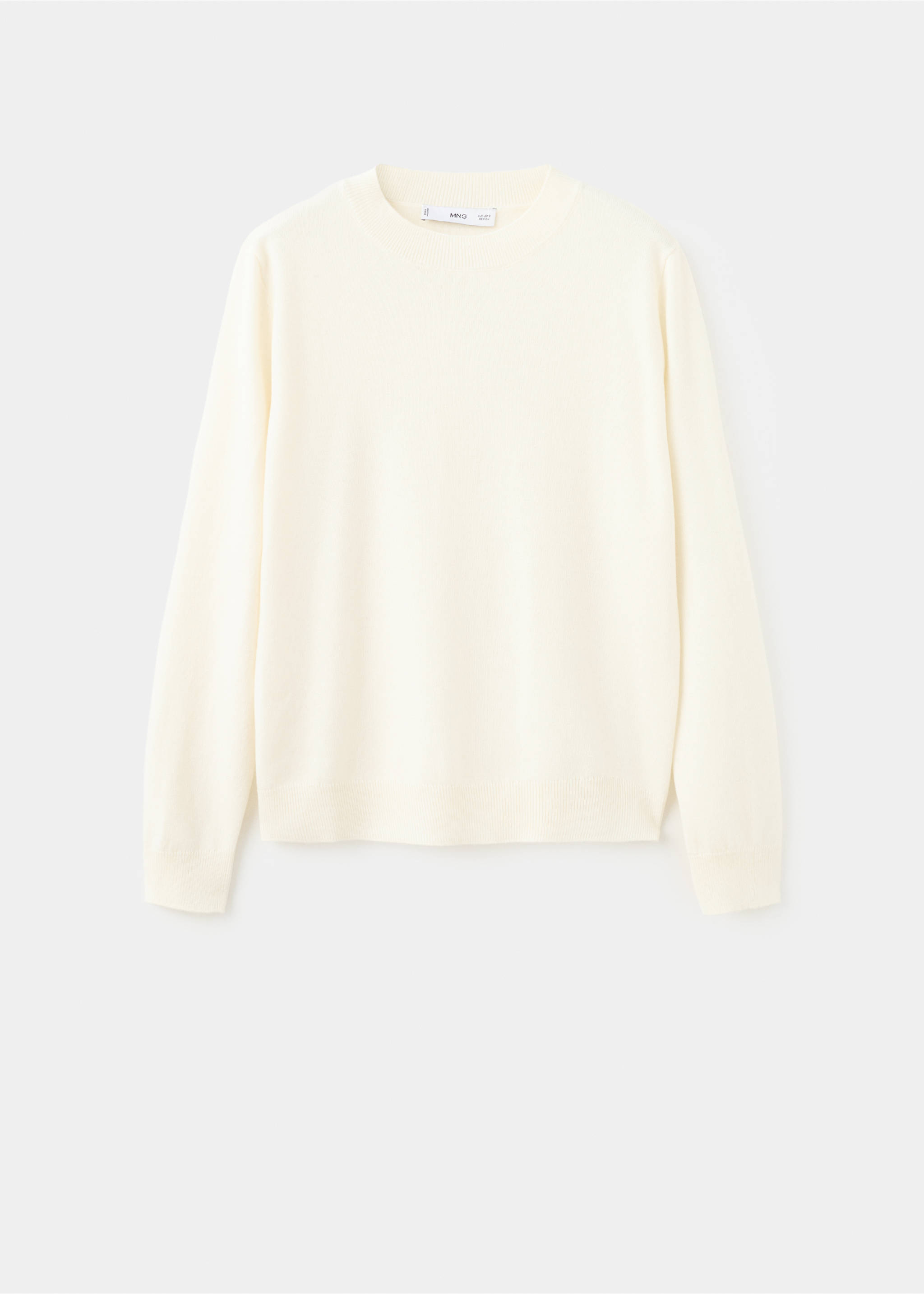 Round-neck knitted sweater - Article without model, Ecru. Ref: 27011284-00.