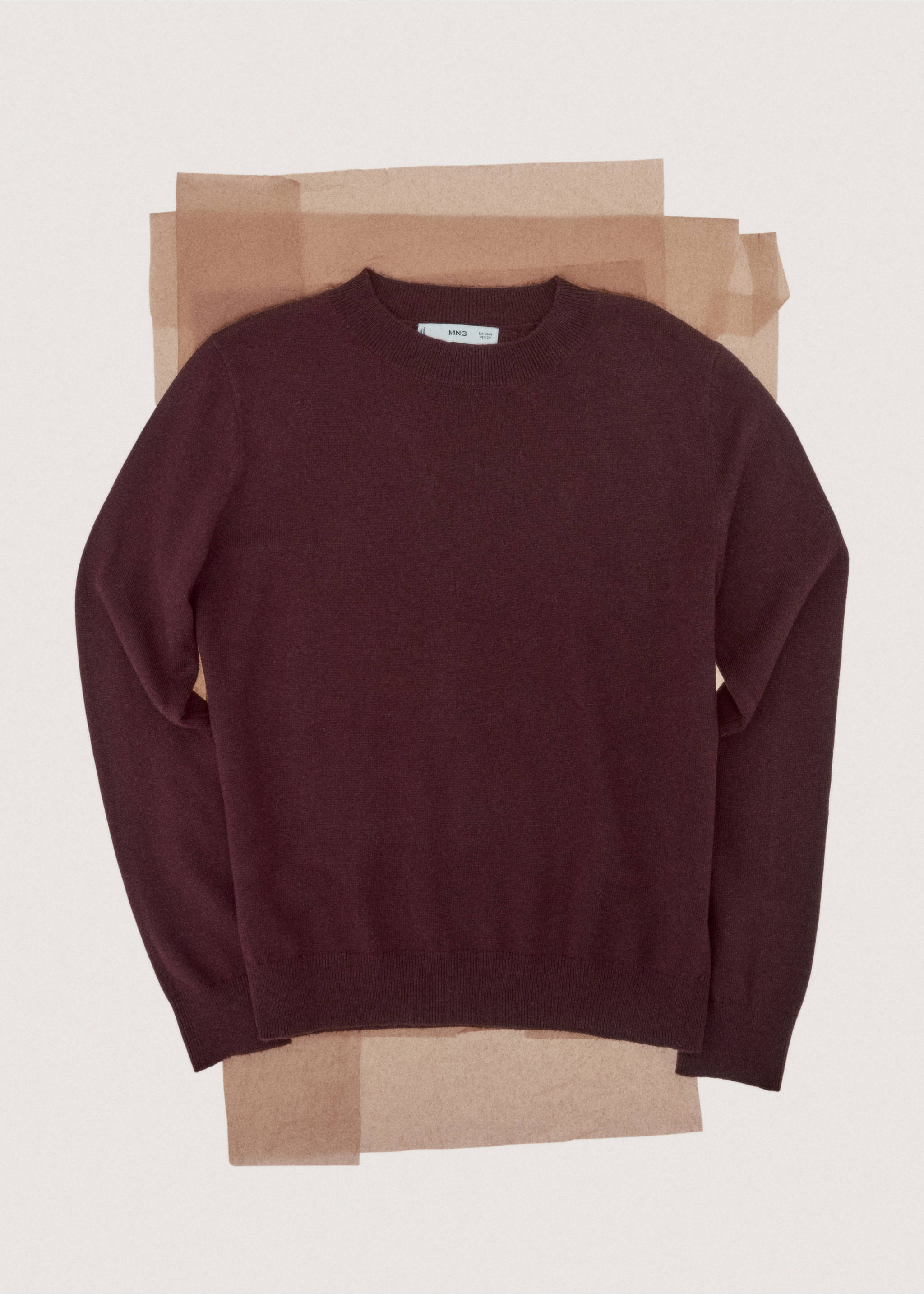 Jersey punto cuello redondo - Detalle del artículo 7, Vino. Ref: 27011284-00.