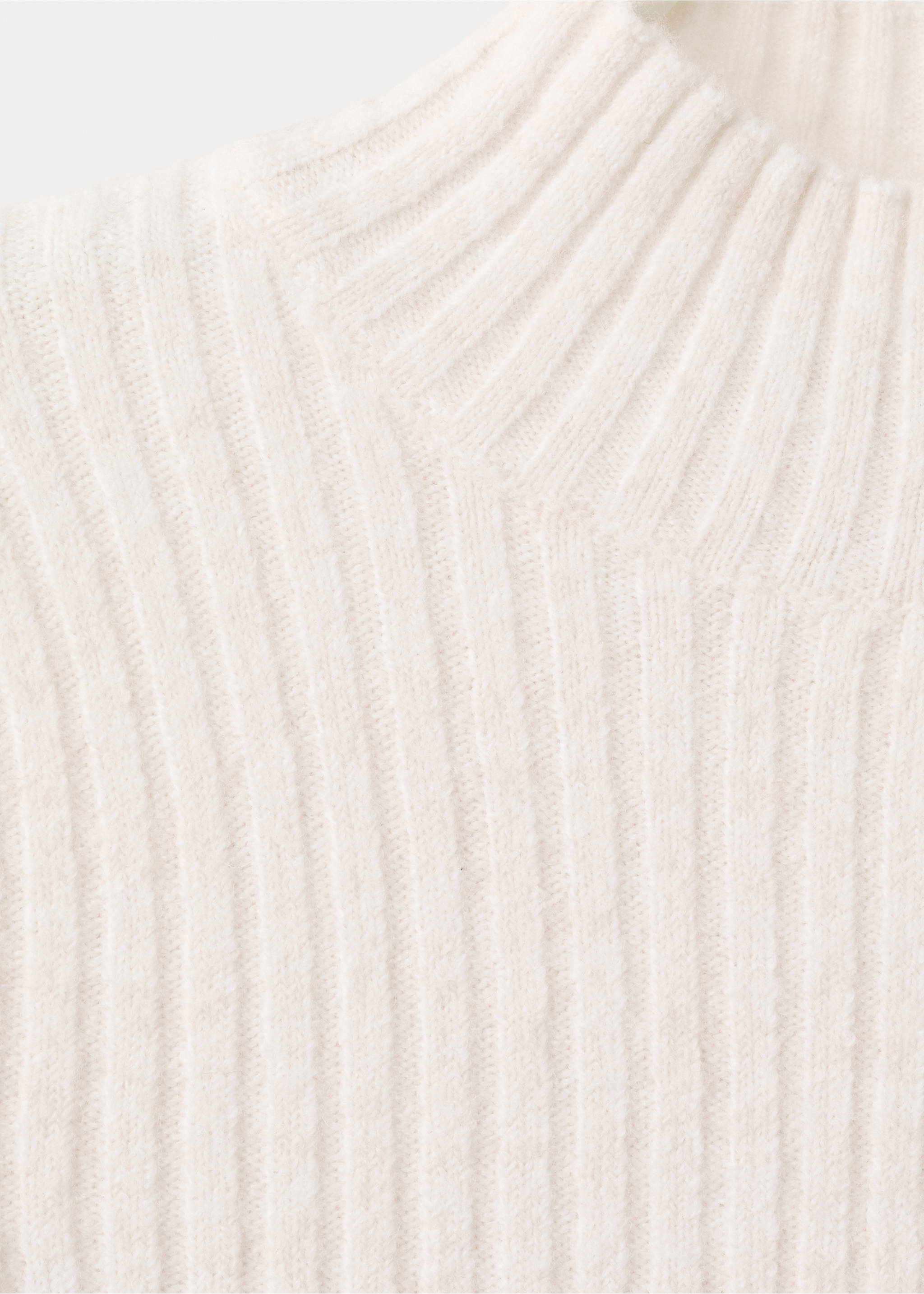 Fitted sweater with perkins neck - Details of the article 8, Ecru. Ref: 27011289-00.