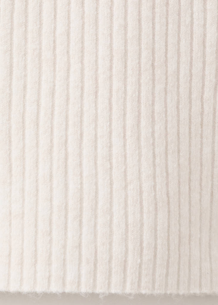 Fitted sweater with perkins neck — Ecru