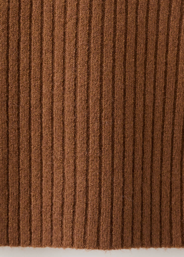 Fitted sweater with perkins neck — Caramel
