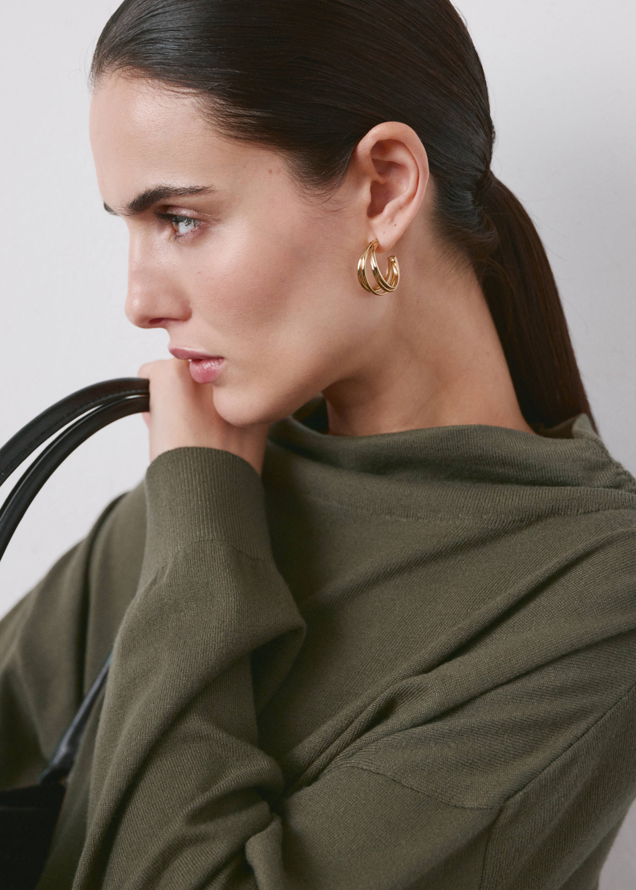 Gathered perkins-neck sweater - Details of the article 1