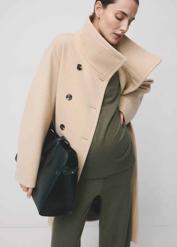 Gathered perkins-neck sweater — Khaki