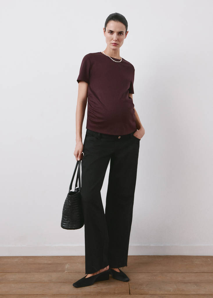 Wide leg maternity jeans — Black denim