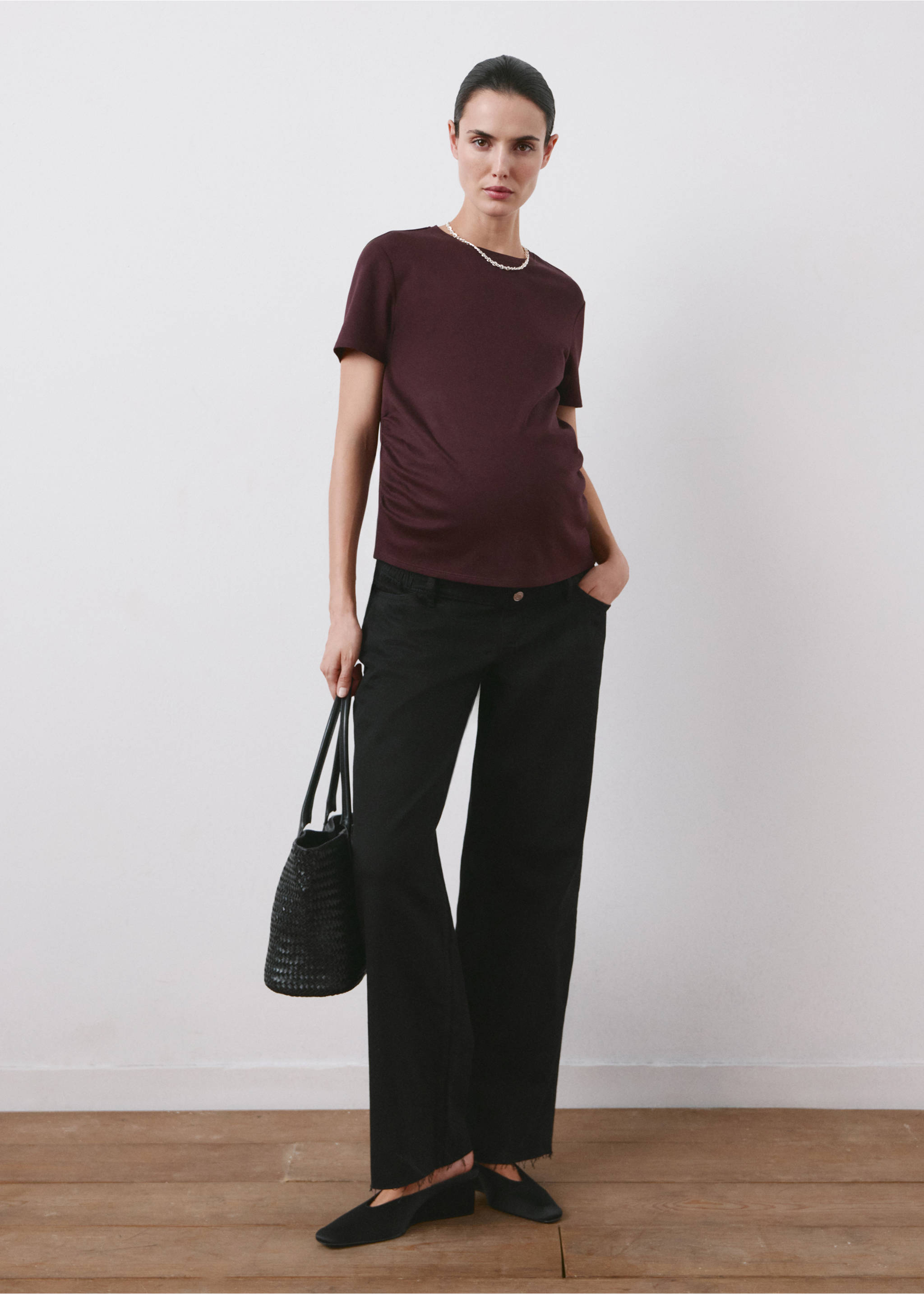 Wide leg maternity jeans - General plane, Black denim. Ref: 27011292-00.