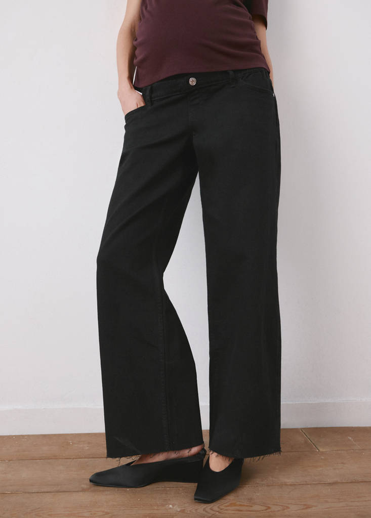 Wide leg maternity jeans — Black denim