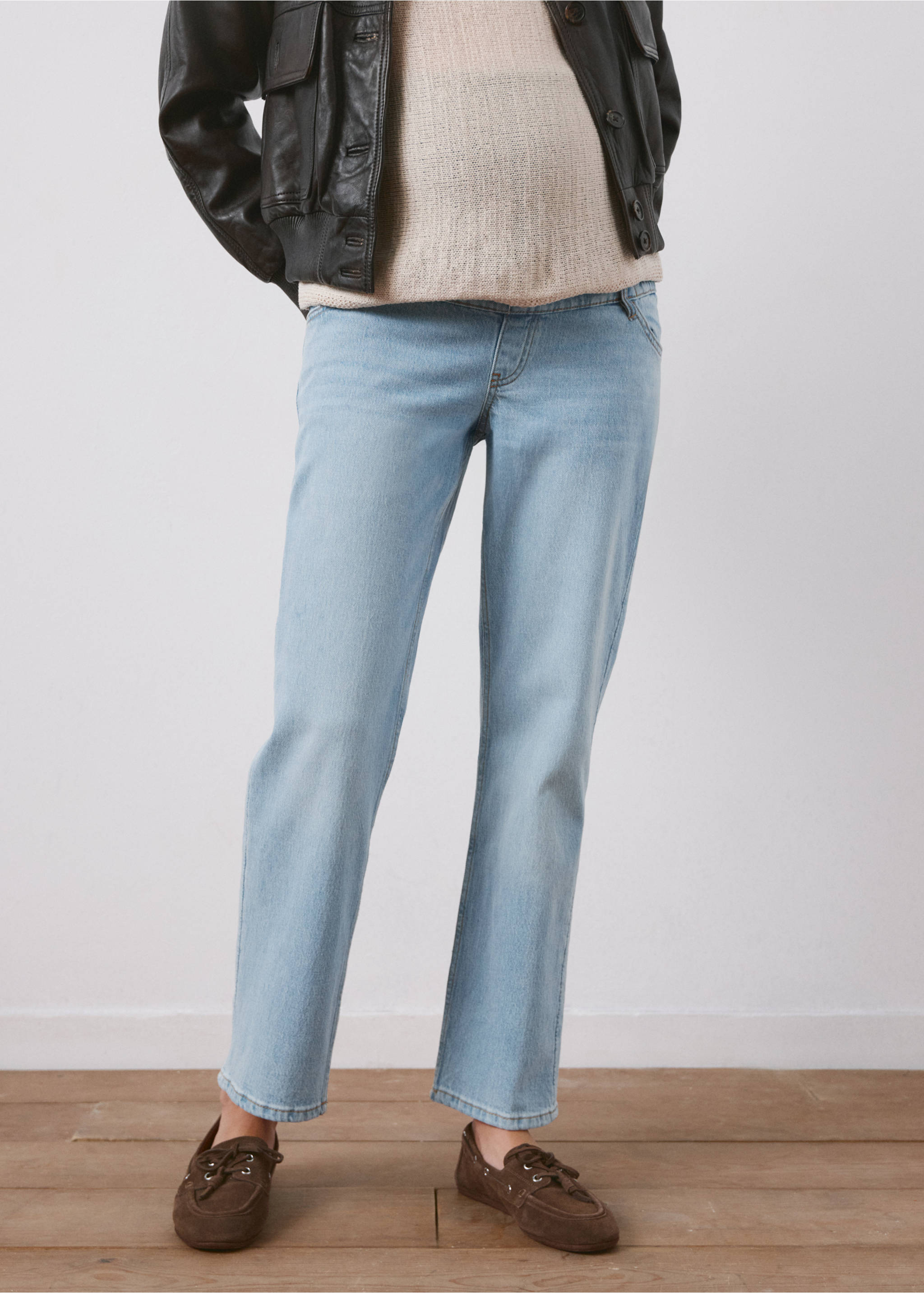 Maternity Straight Jeans - Medium plane, Medium Blue. Ref: 27011293-00.