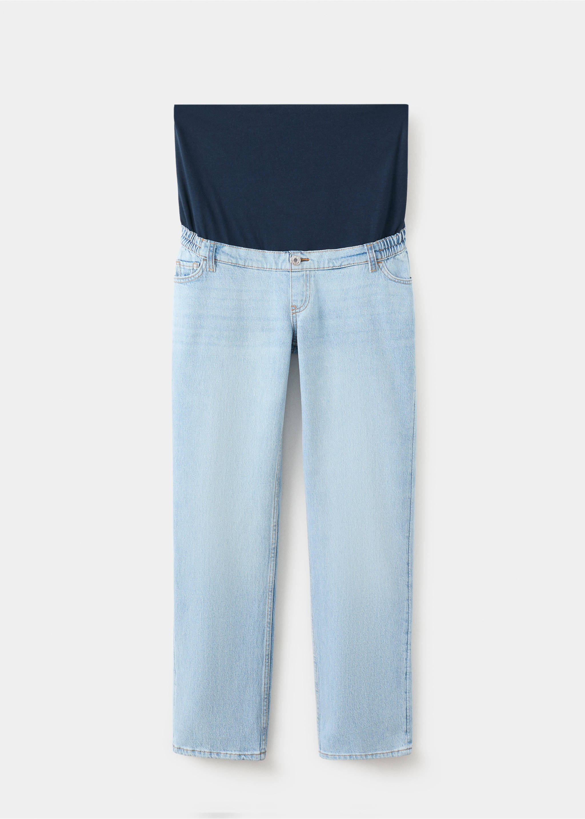 Maternity Straight Jeans - Article without model, Medium Blue. Ref: 27011293-00.
