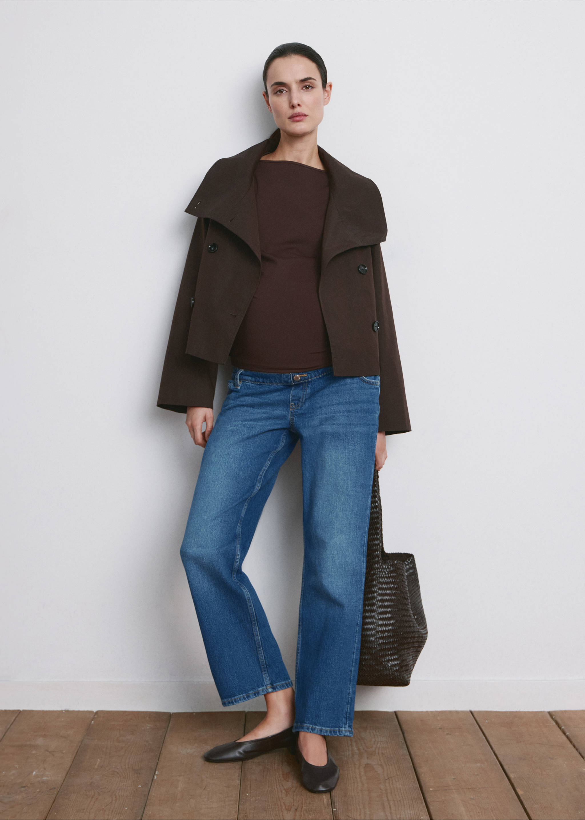 Maternity Straight Jeans - General plane, Dark Blue. Ref: 27011294-00.