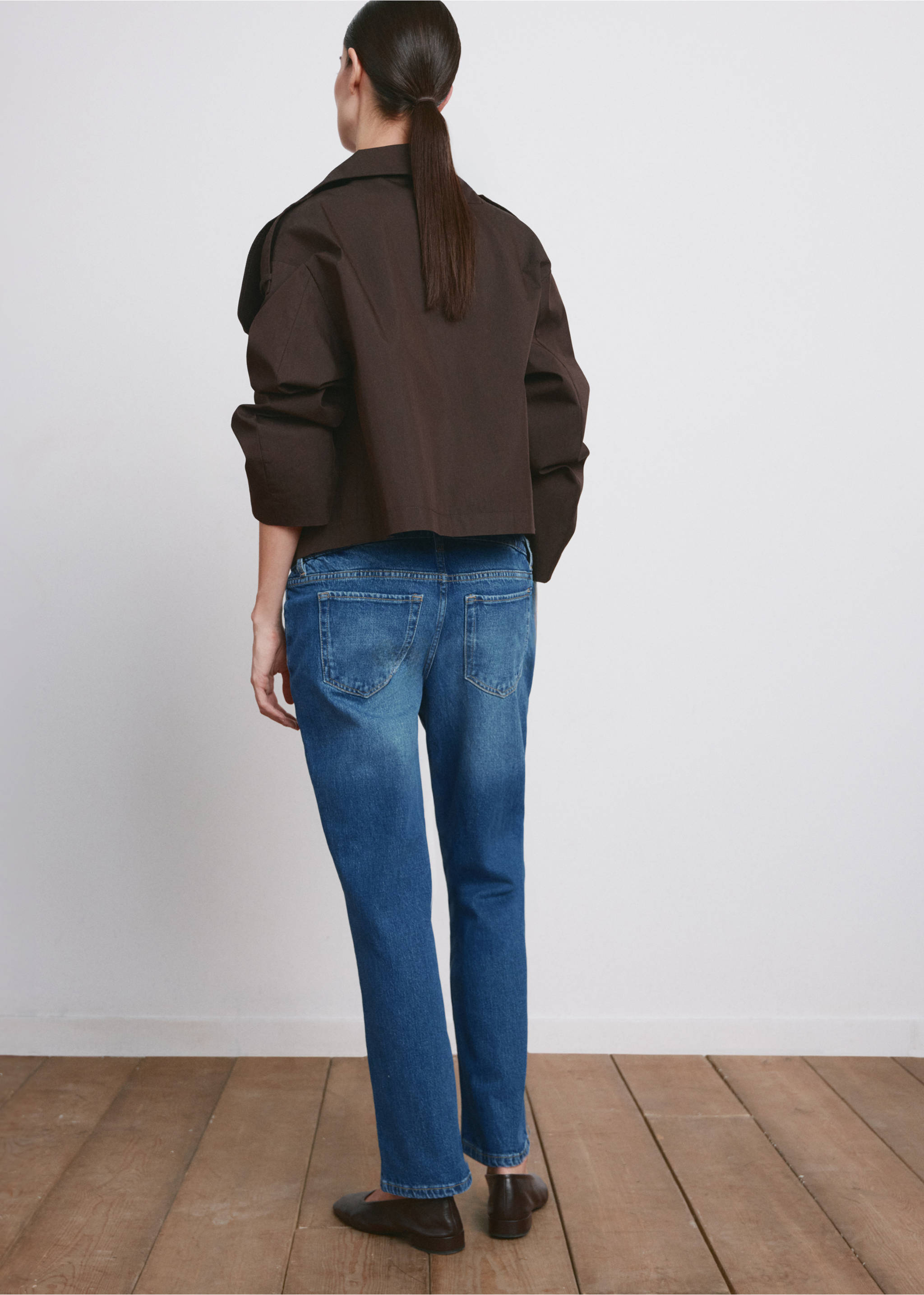 Maternity Straight Jeans - Reverse of the article, Dark Blue. Ref: 27011294-00.