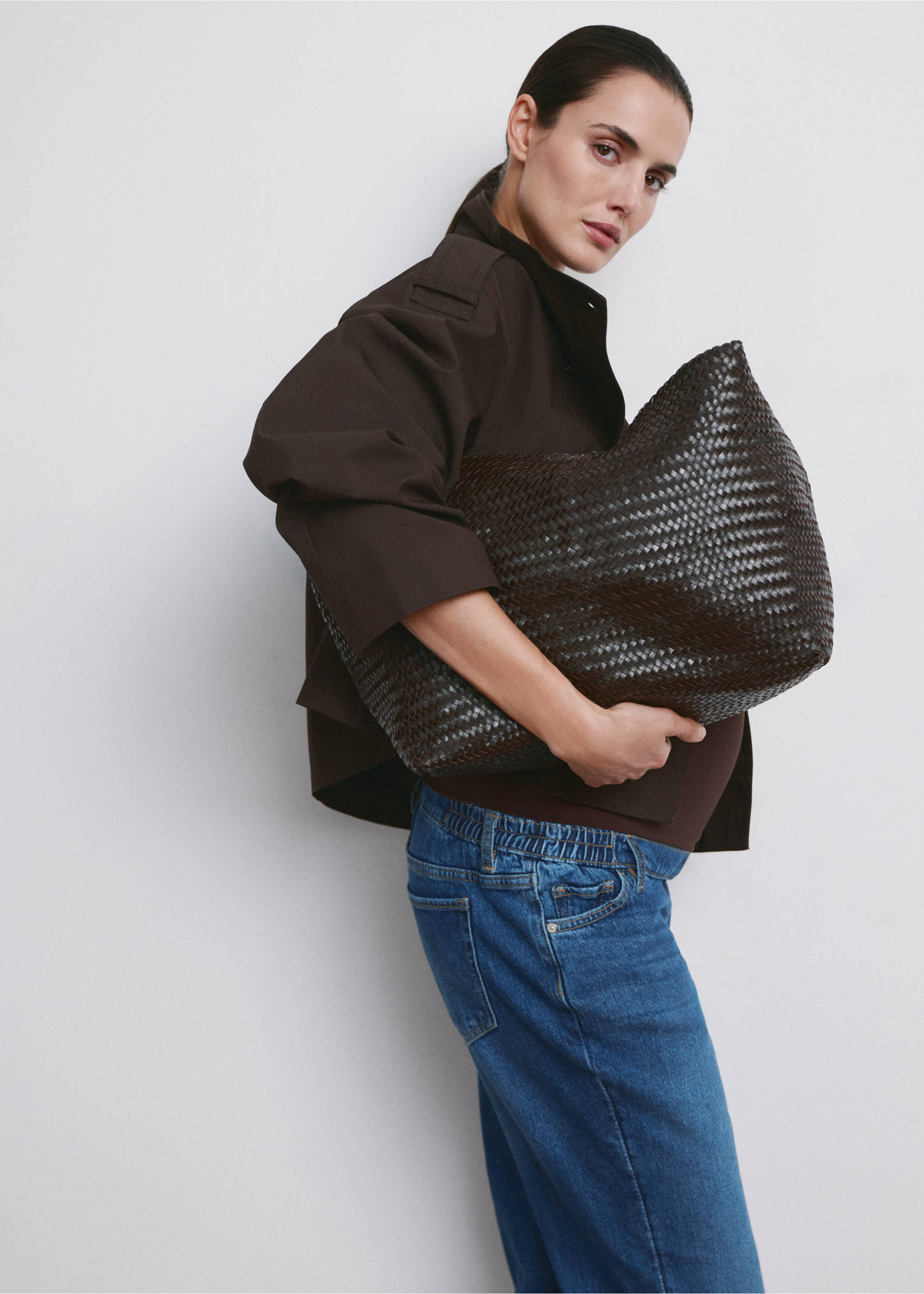 Maternity Straight Jeans - Details of the article 1, Dark Blue. Ref: 27011294-00.