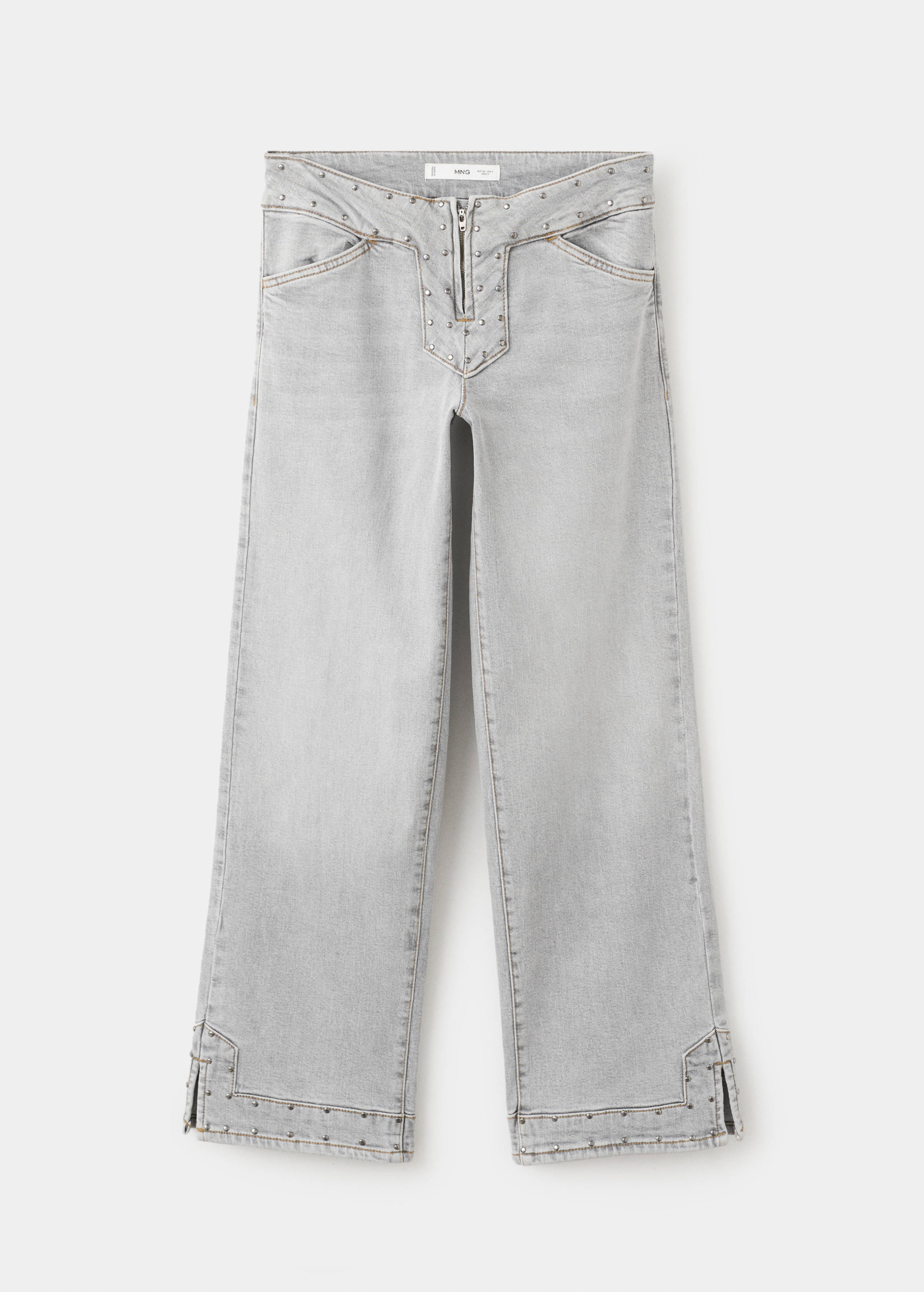 Джинсы с низкой талией и заклепками - Изделие без модели