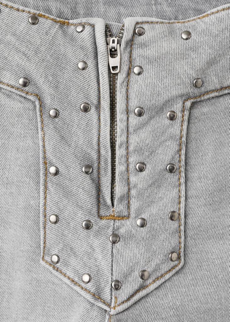 Low-waist studded jeans — Denim Grey